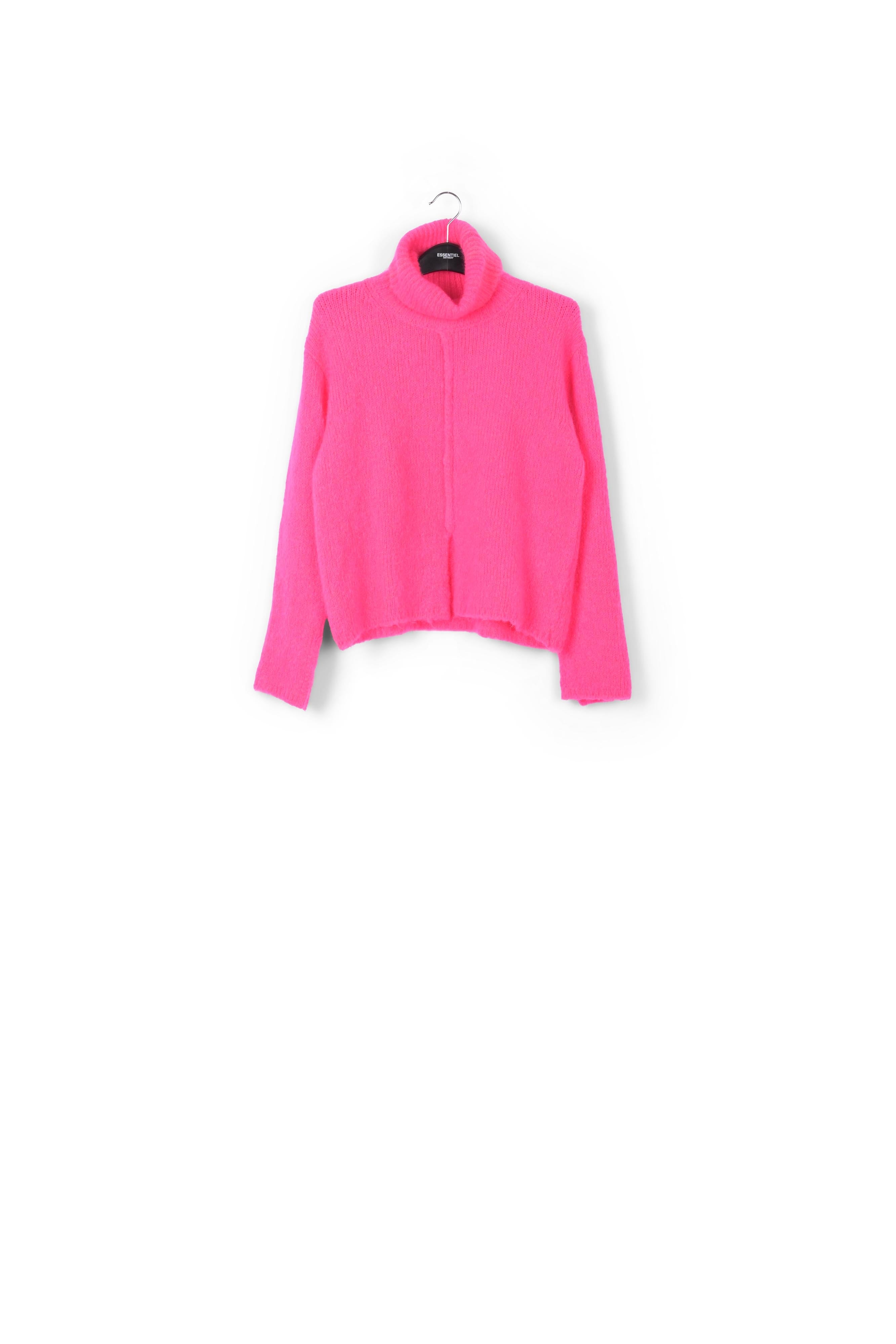 Pull à col roulé en mohair mélangé rose néon RE—SSENTIEL | Essentiel second hand