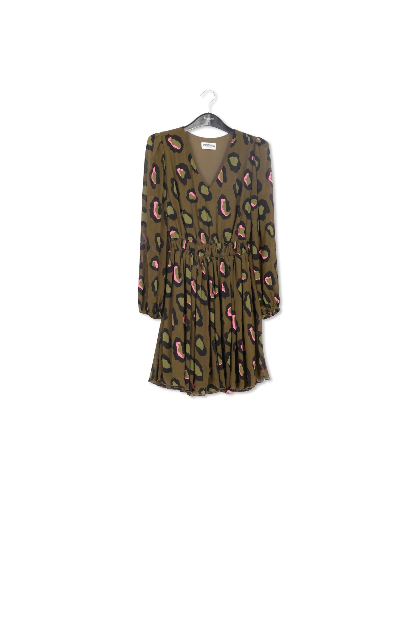 Mini-robe kaki à  imprimé léopard RE—SSENTIEL | Essentiel second hand
