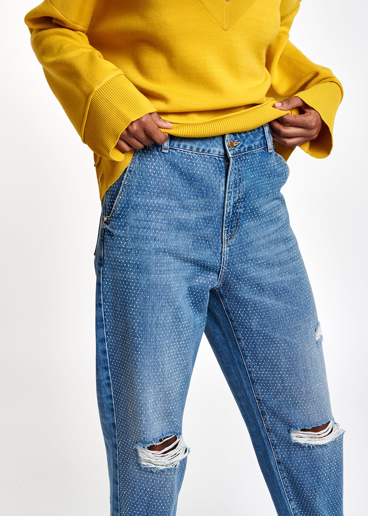 Jean délavé avec strass RE—SSENTIEL | Essentiel second hand