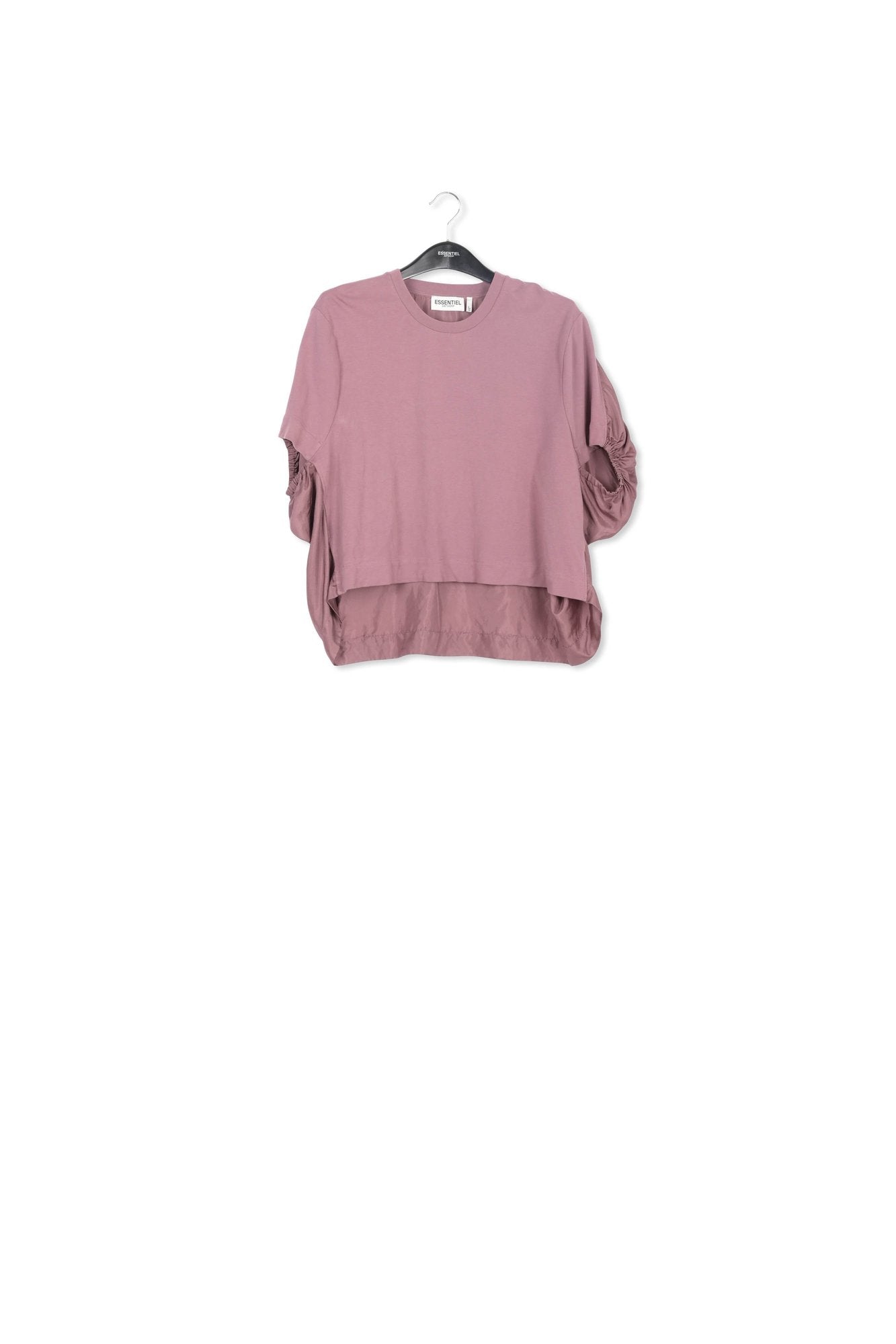 Mauve T-shirt with silk back panel RE—SSENTIEL | Essentiel second hand