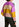 Intarsia gebreide trui in paars, donkergroen en vintage roze Faume - seconde main