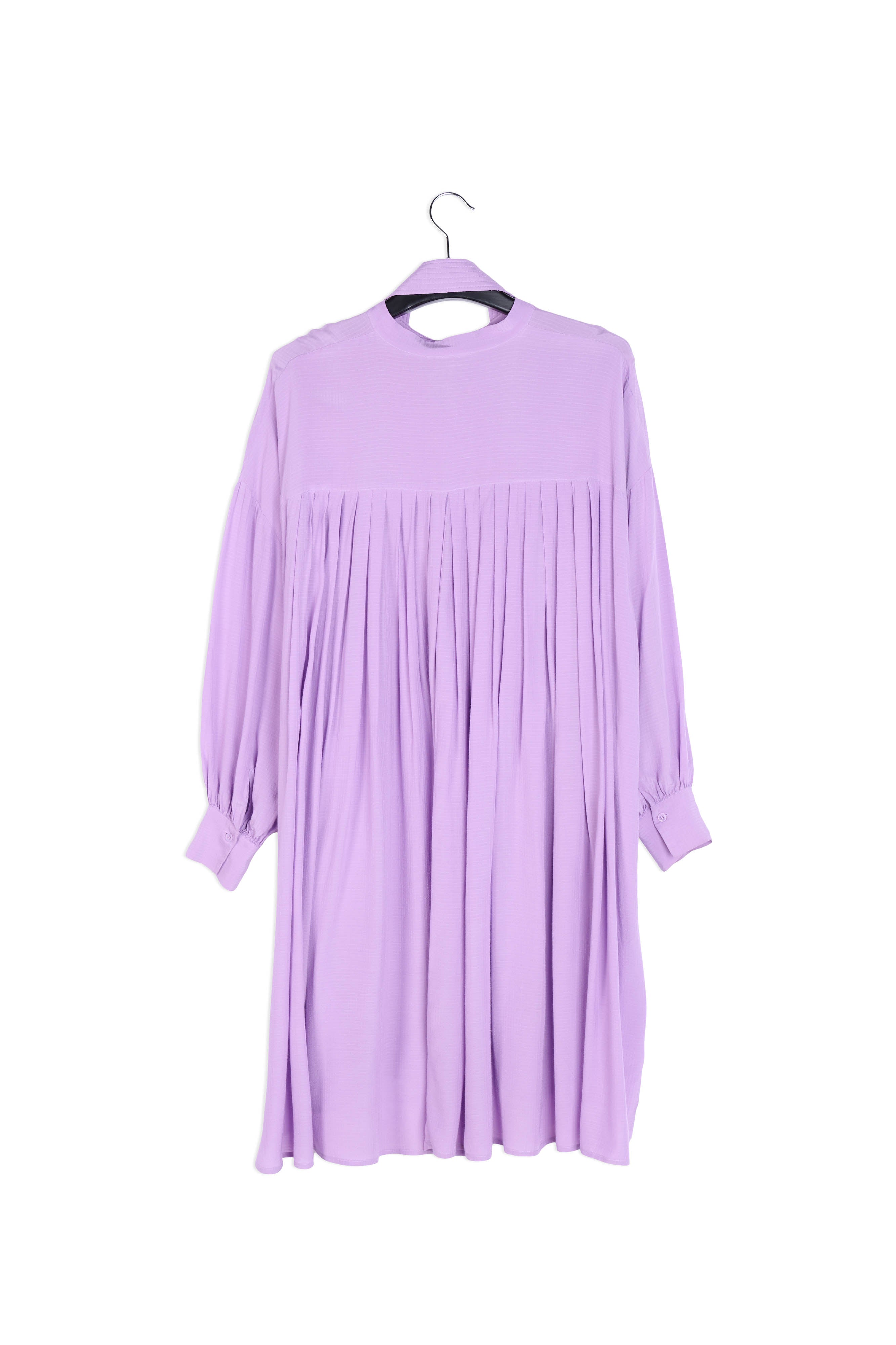 Lila relaxte hemdjurk met geplisseerde achterkant RE—SSENTIEL | Essentiel second hand