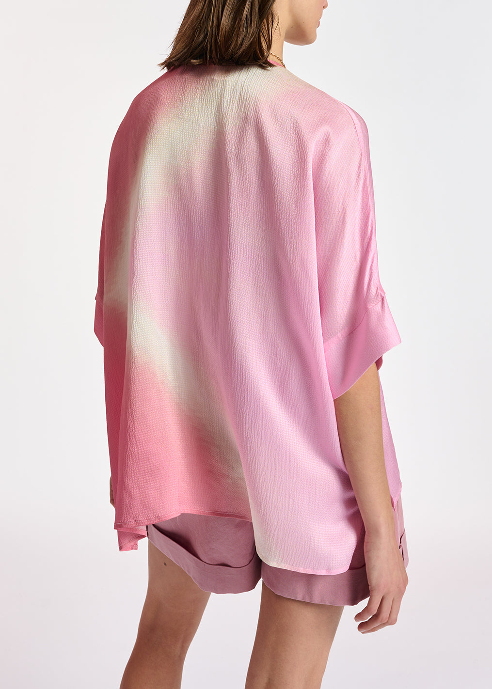 Light pink boxy tie-dye print top RE—SSENTIEL | Essentiel second hand