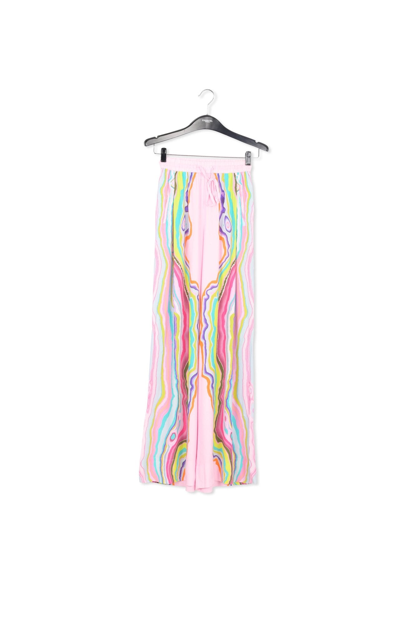 Lilac wide-leg pants with multicolor print RE—SSENTIEL | Essentiel second hand