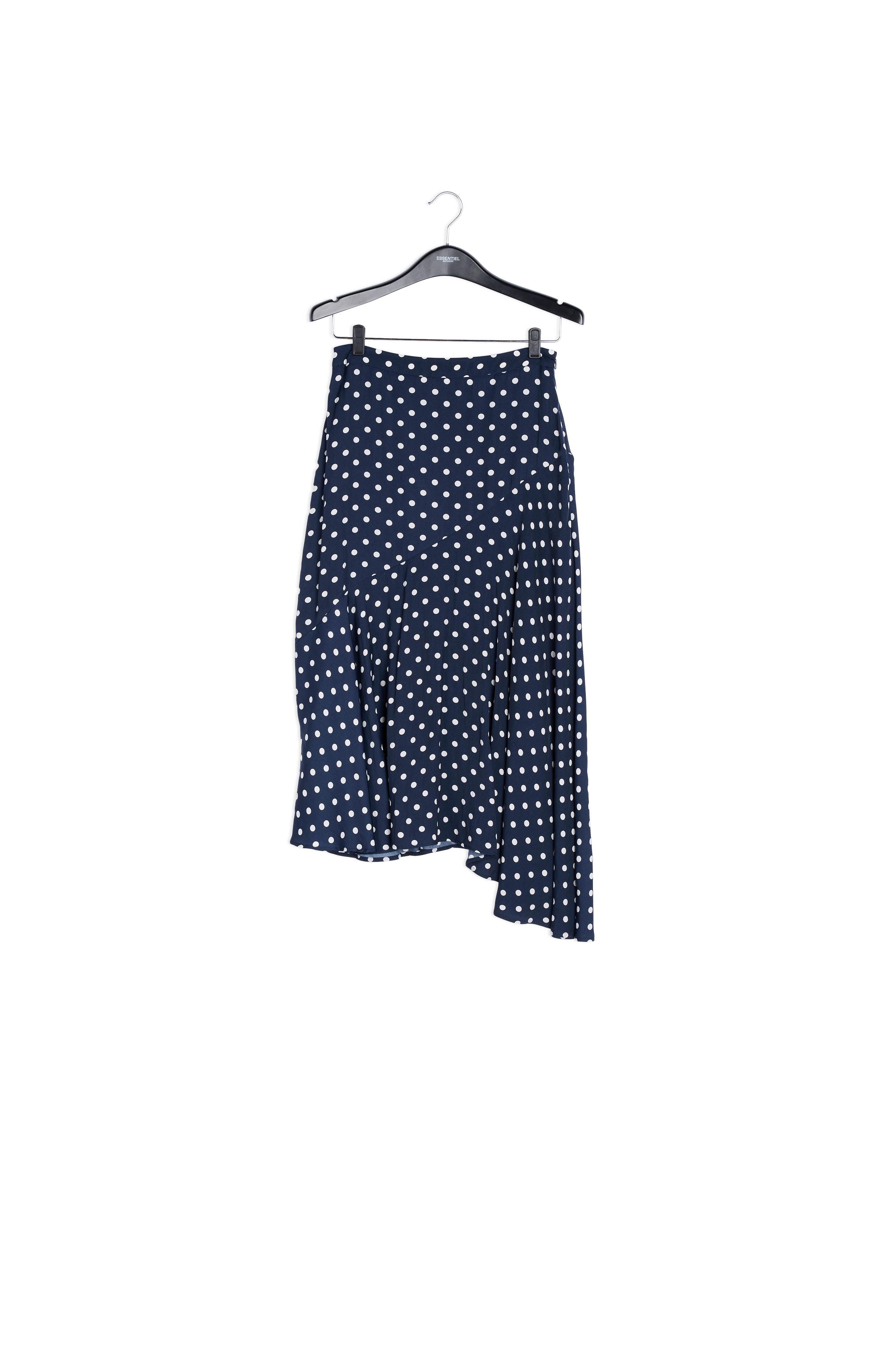 Dark blue polka dot midi skirt RE—SSENTIEL | Essentiel second hand