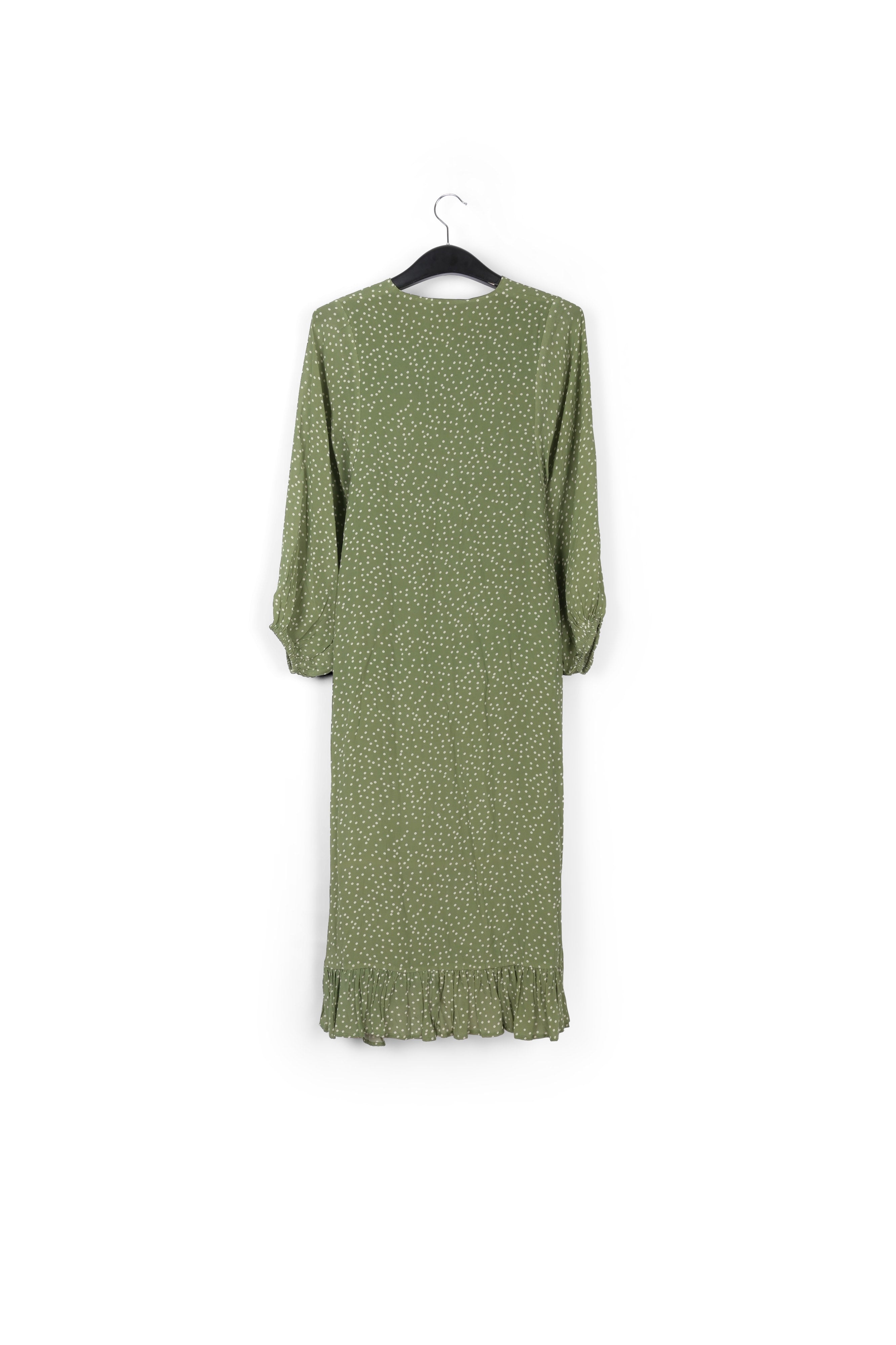 Robe midi verte à pois RE—SSENTIEL | Essentiel second hand