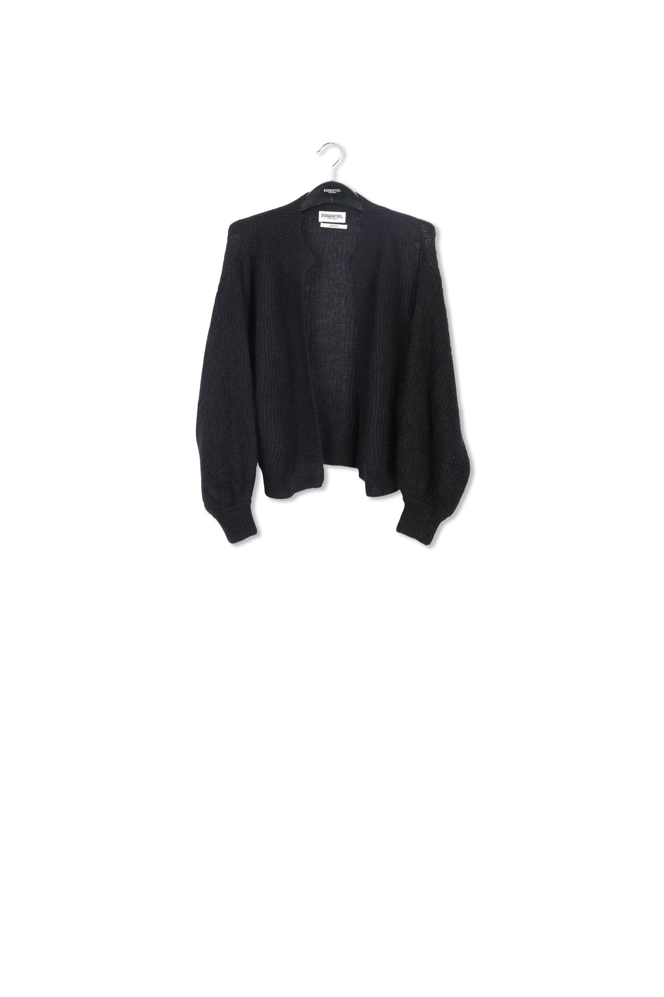 Cardigan noir en mohair et laine RE—SSENTIEL | Essentiel second hand