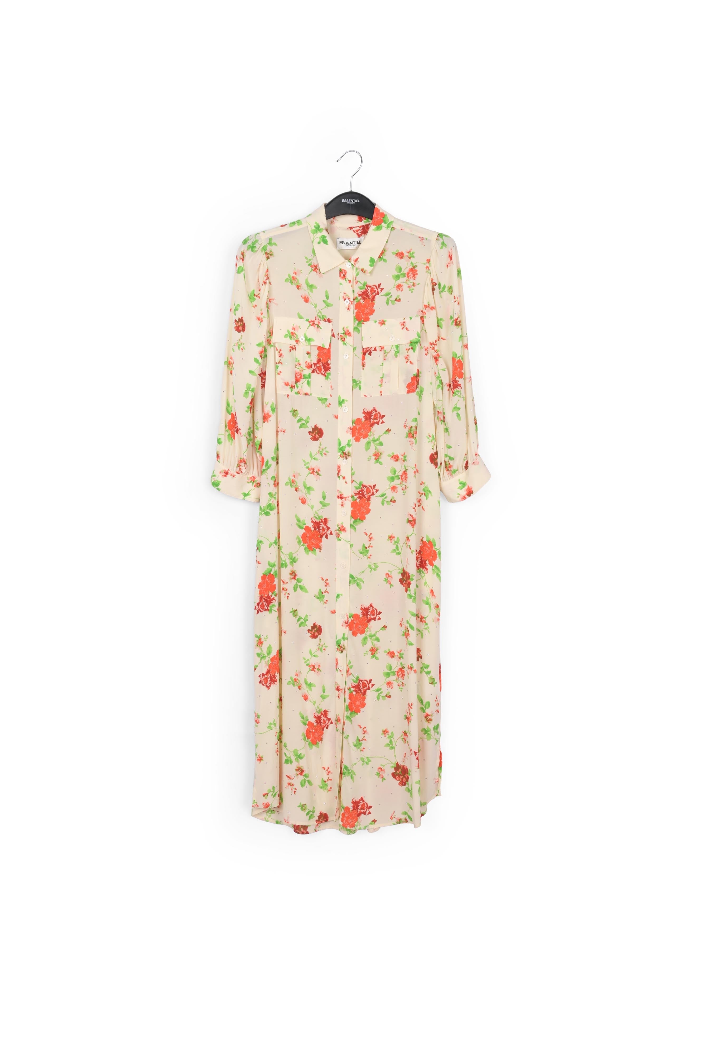 Robe chemise blanc cassé à imprimé fleuri RE—SSENTIEL | Essentiel second hand