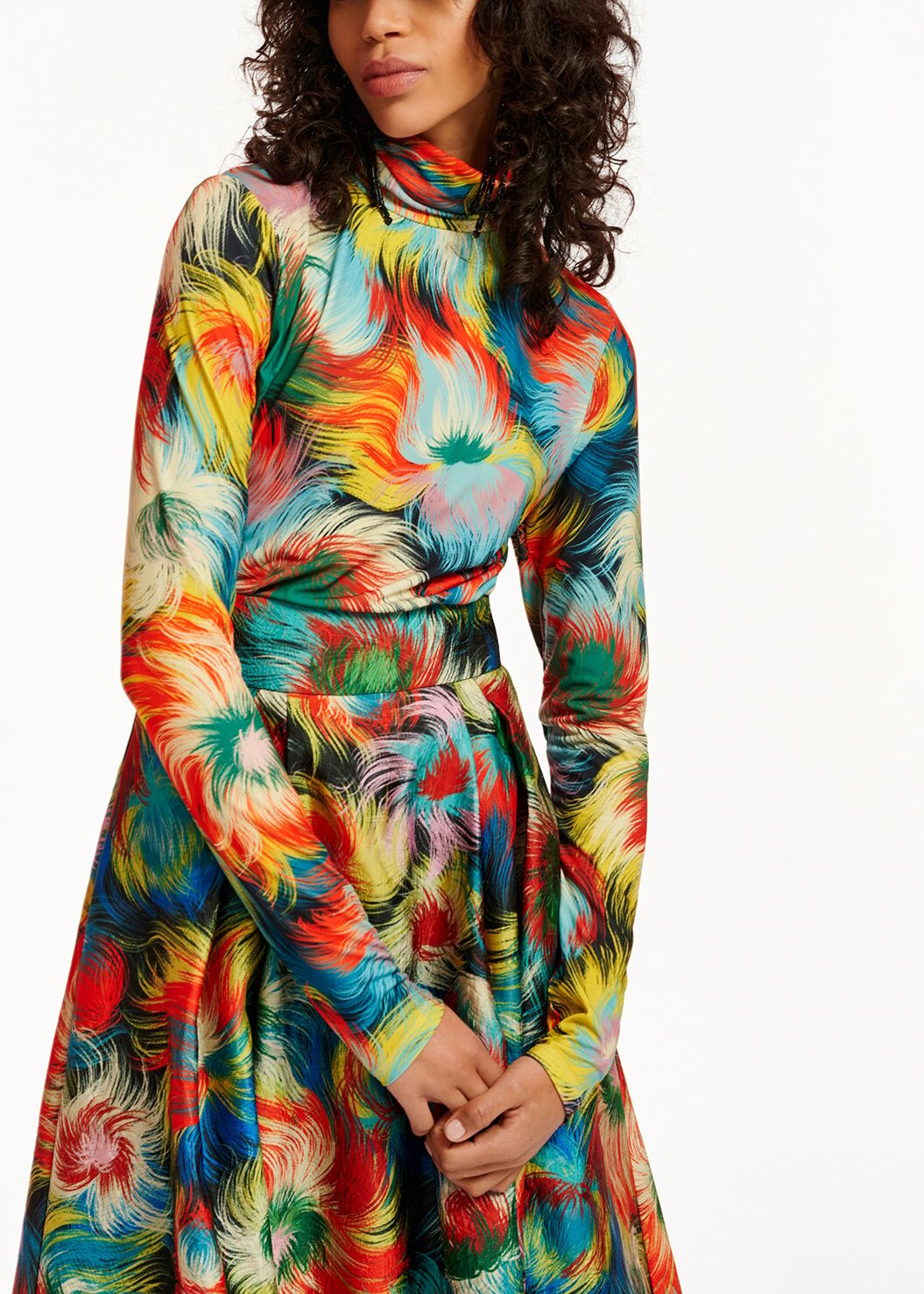 Multicolor abstract-print turtleneck top RE—SSENTIEL | Essentiel second hand