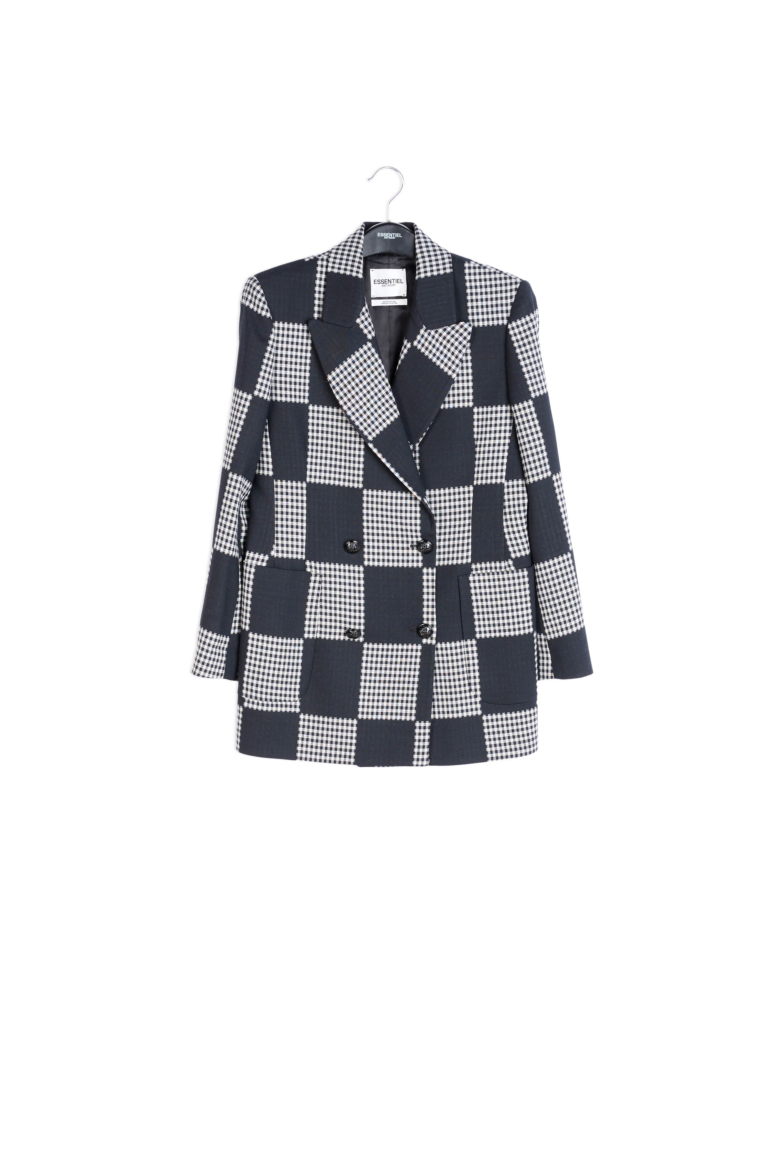 Veste noire et blanc cassé à double boutonnage RE—SSENTIEL | Essentiel second hand
