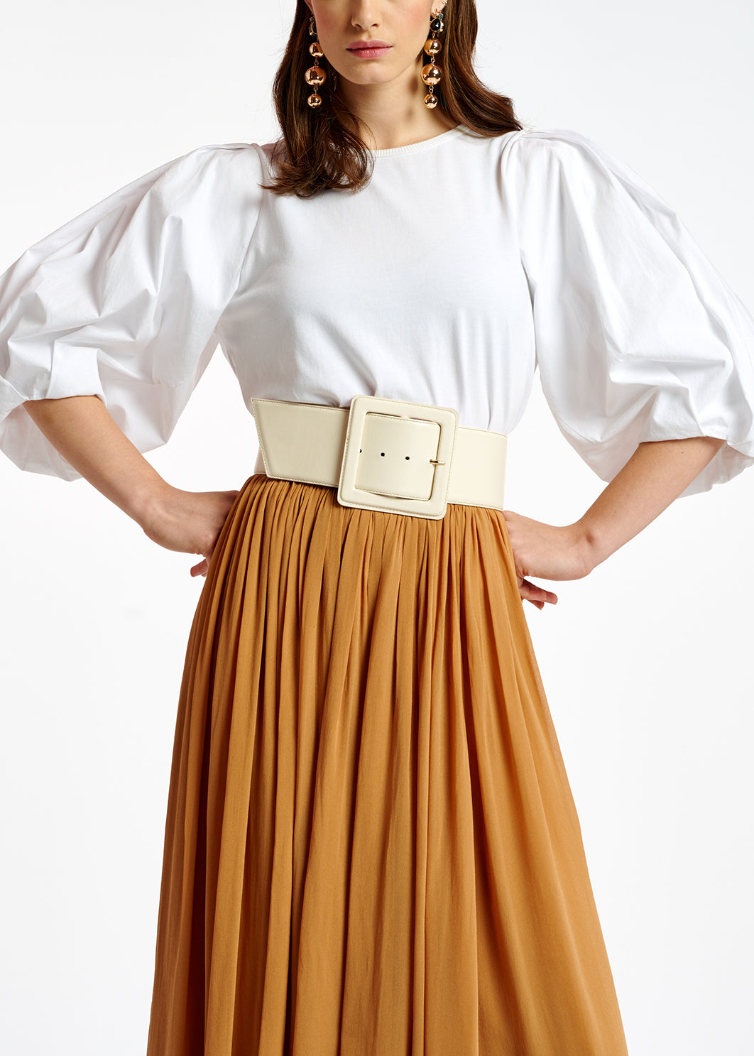 Tan maxi-lenght skirt RE—SSENTIEL | Essentiel second hand
