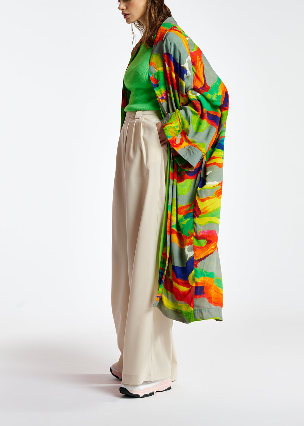 Ecru wide-leg pants RE—SSENTIEL | Essentiel second hand