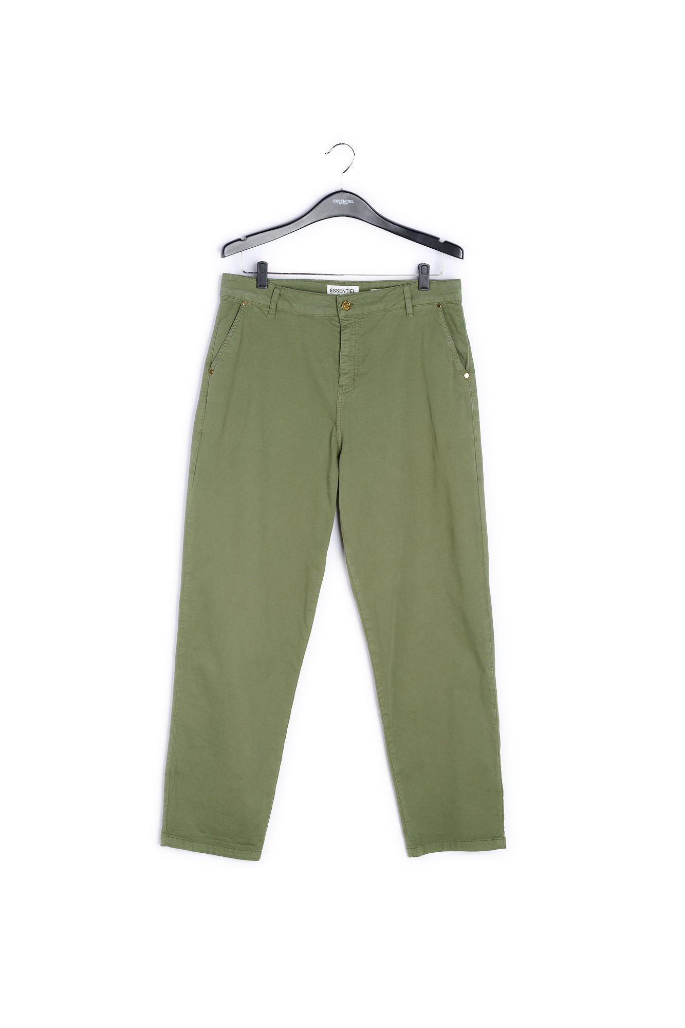 Moss green high-waisted trousers RE—SSENTIEL | Essentiel second hand