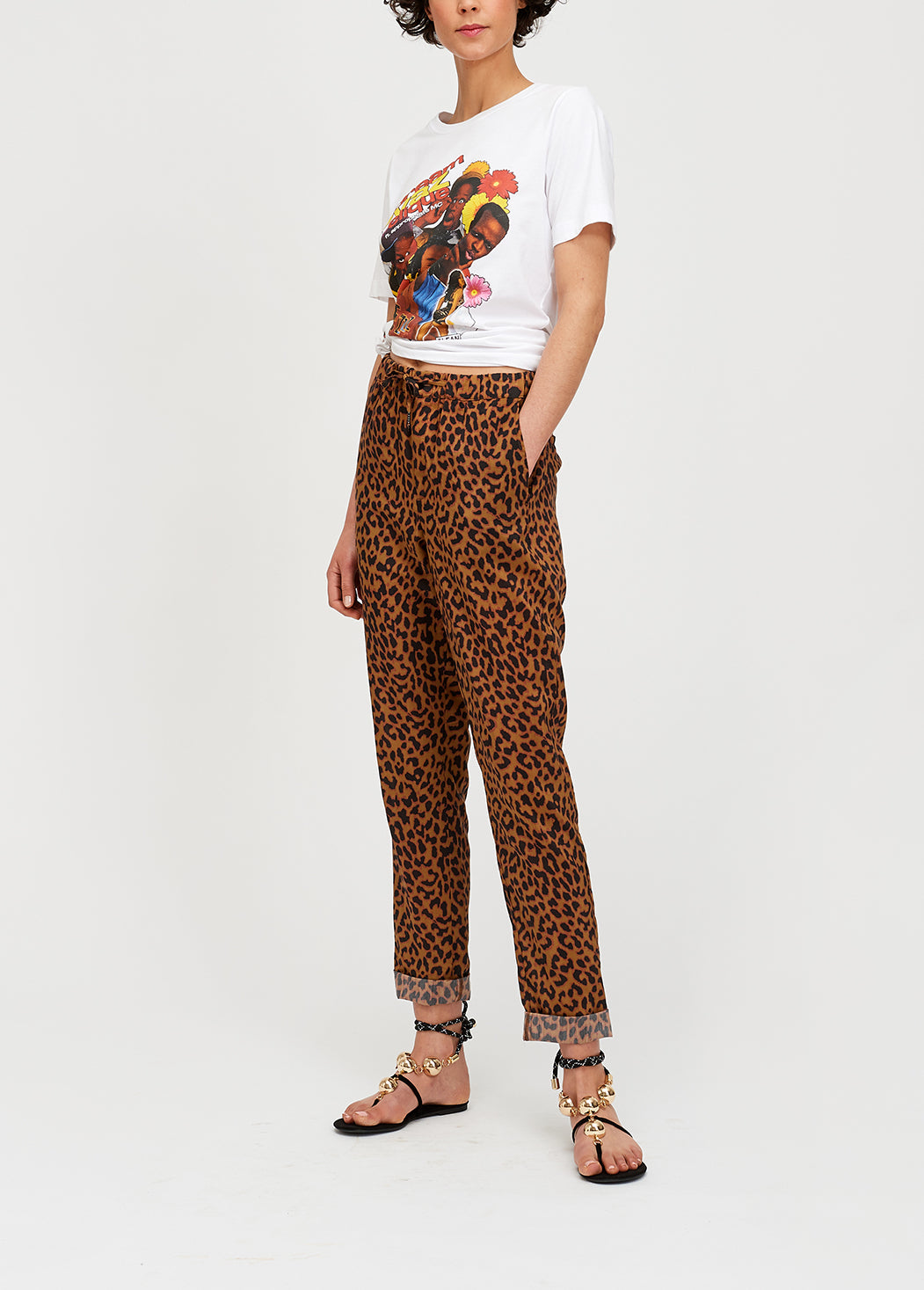 Leopard print tapered pants RE—SSENTIEL | Essentiel second hand