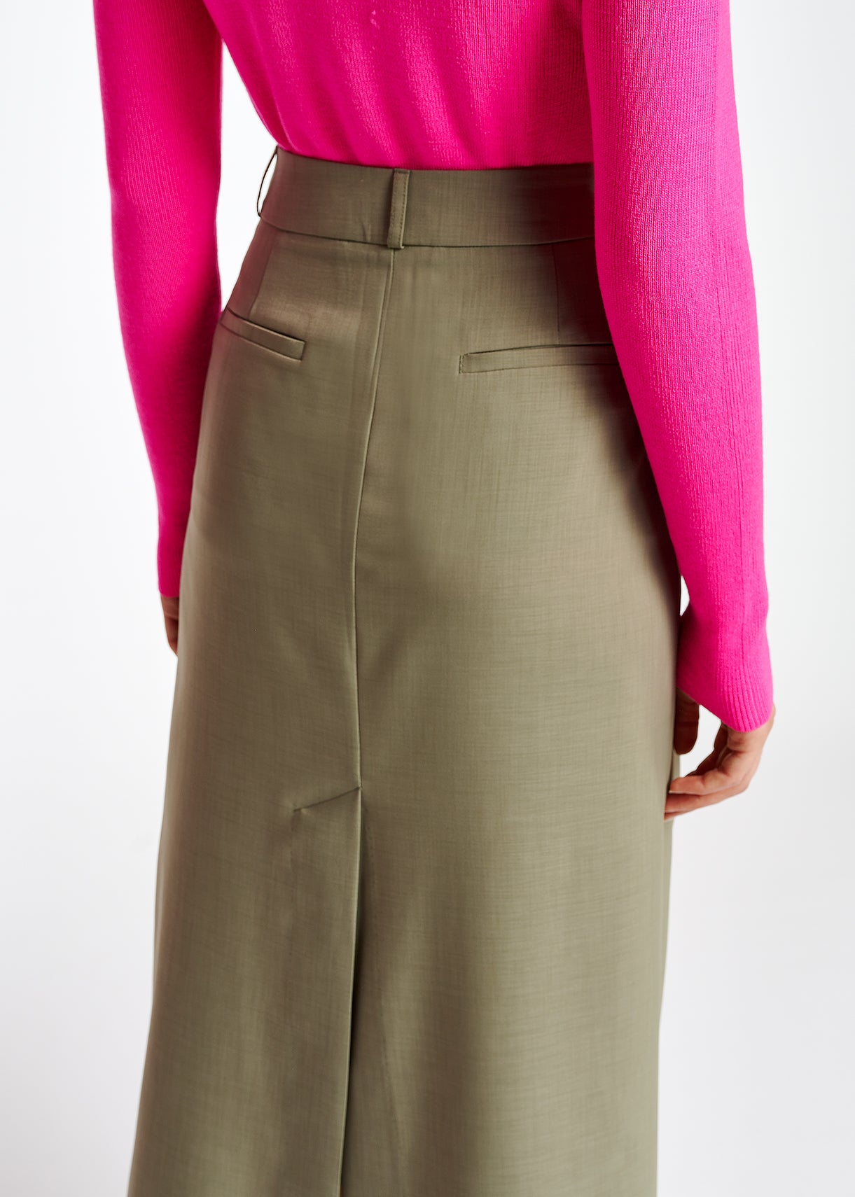 Khaki ankle-length skirt RE—SSENTIEL | Essentiel second hand