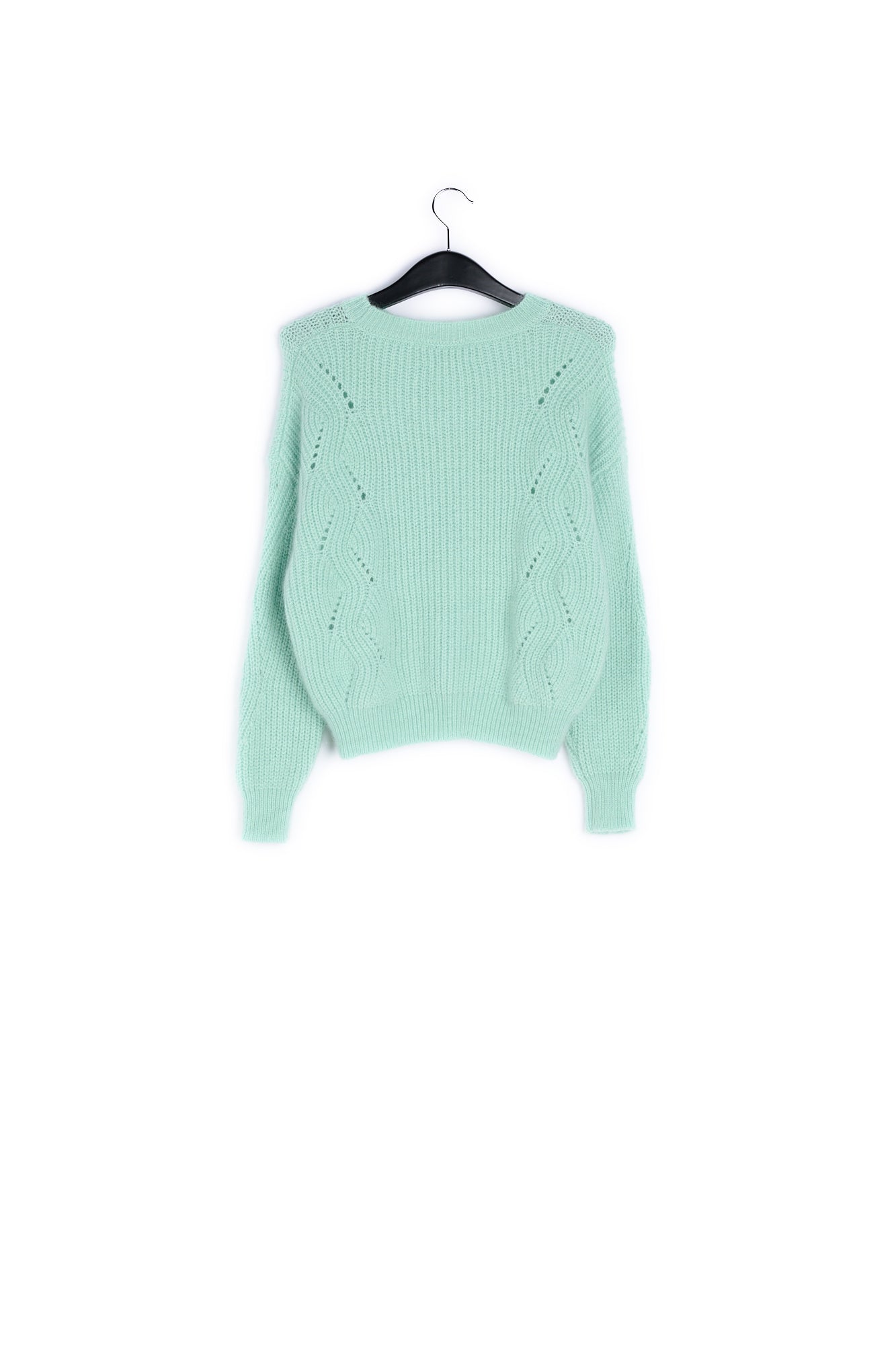 Mint green ribbed mohair-blend sweater RE—SSENTIEL | Essentiel second hand