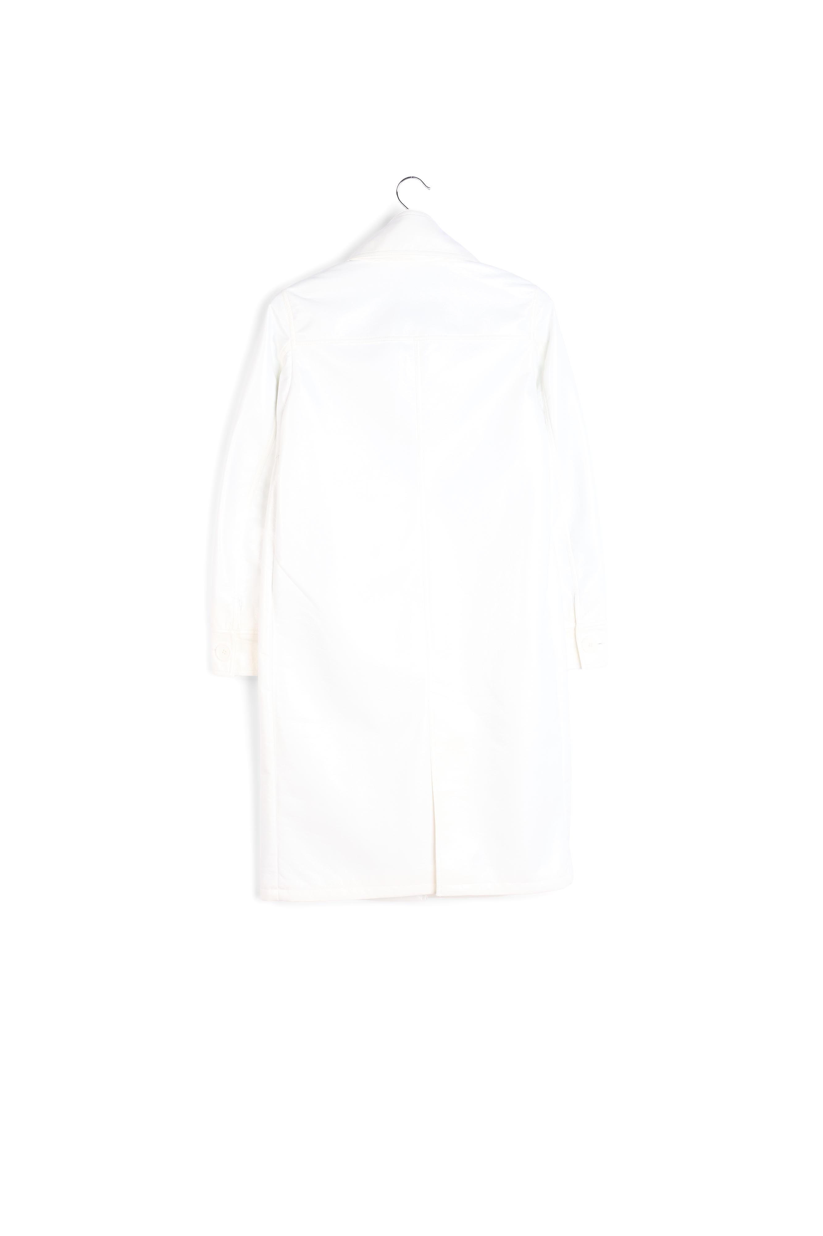 Off-white faux patent-leather trench coat RE—SSENTIEL | Essentiel second hand