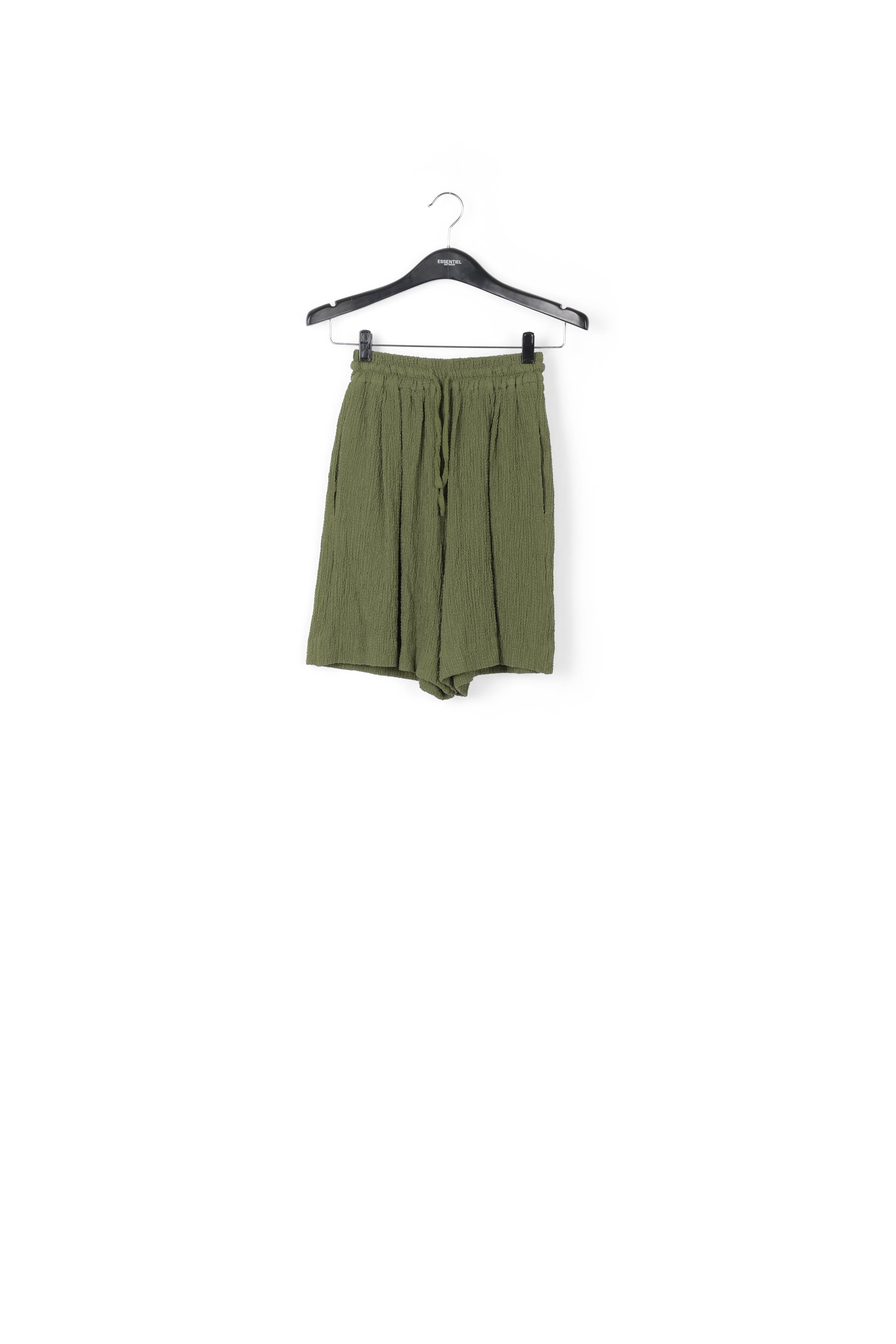 Khaki seersucker shorts RE—SSENTIEL | Essentiel second hand