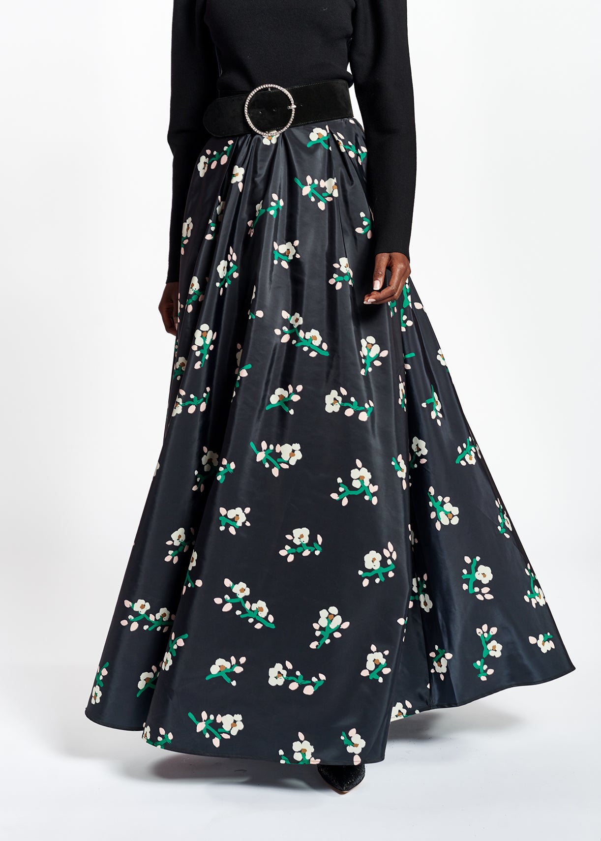 Jupe maxi noire en taffetas RE—SSENTIEL | Essentiel second hand