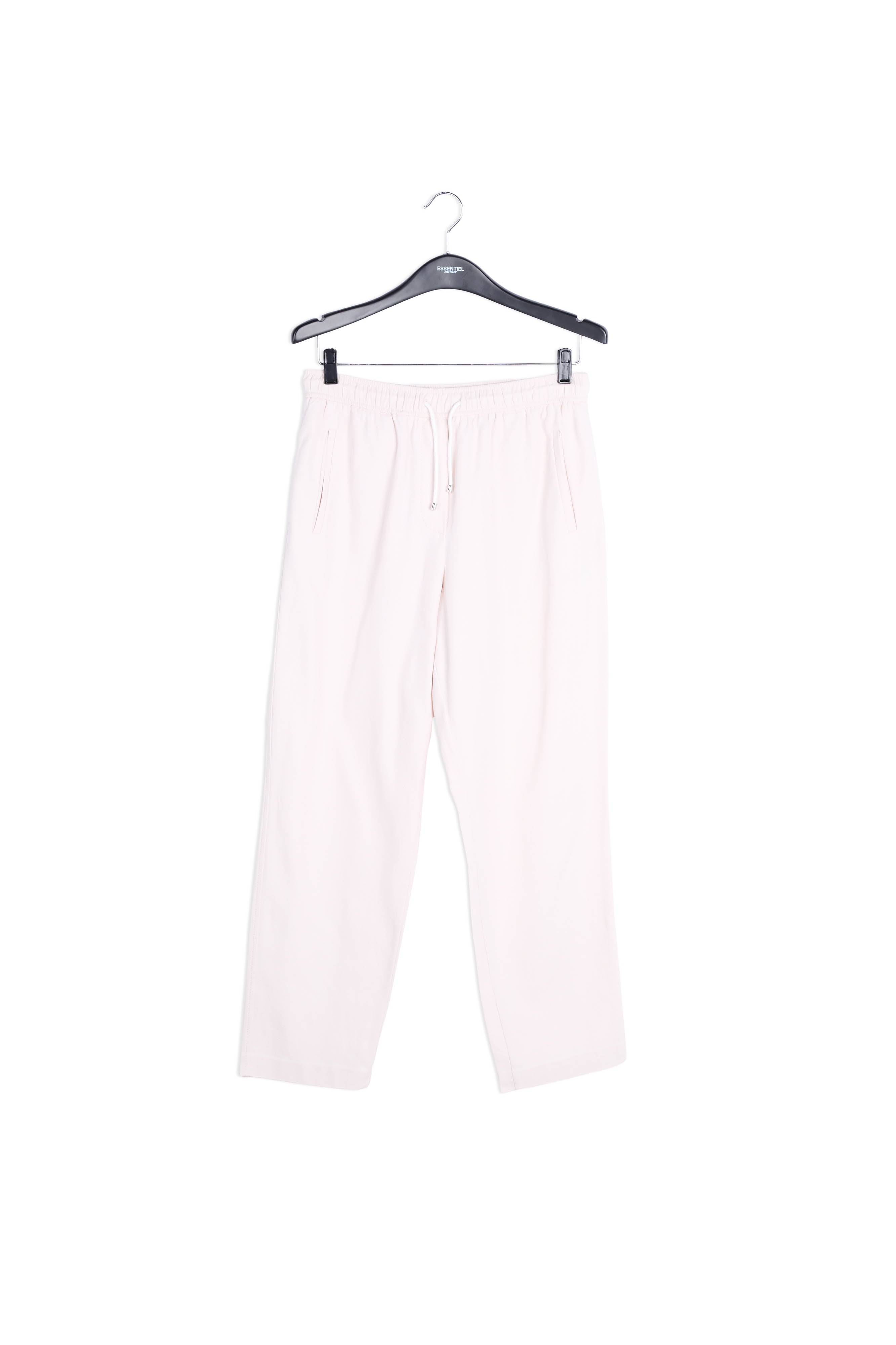 Pantalon fuselé en coton blanc cassé RE—SSENTIEL | Essentiel second hand