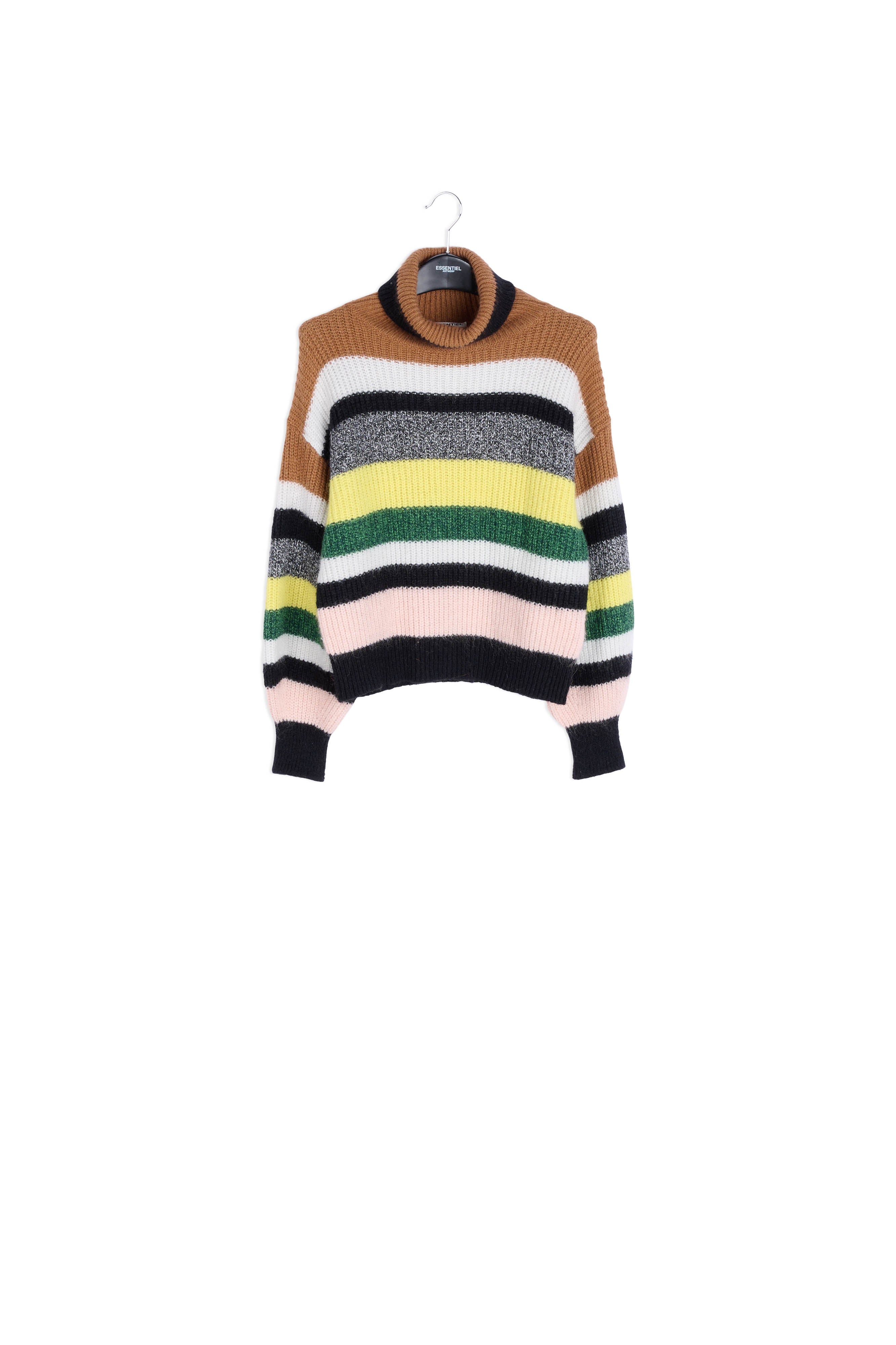 Striped wool-blend turtleneck sweater RE—SSENTIEL | Essentiel second hand