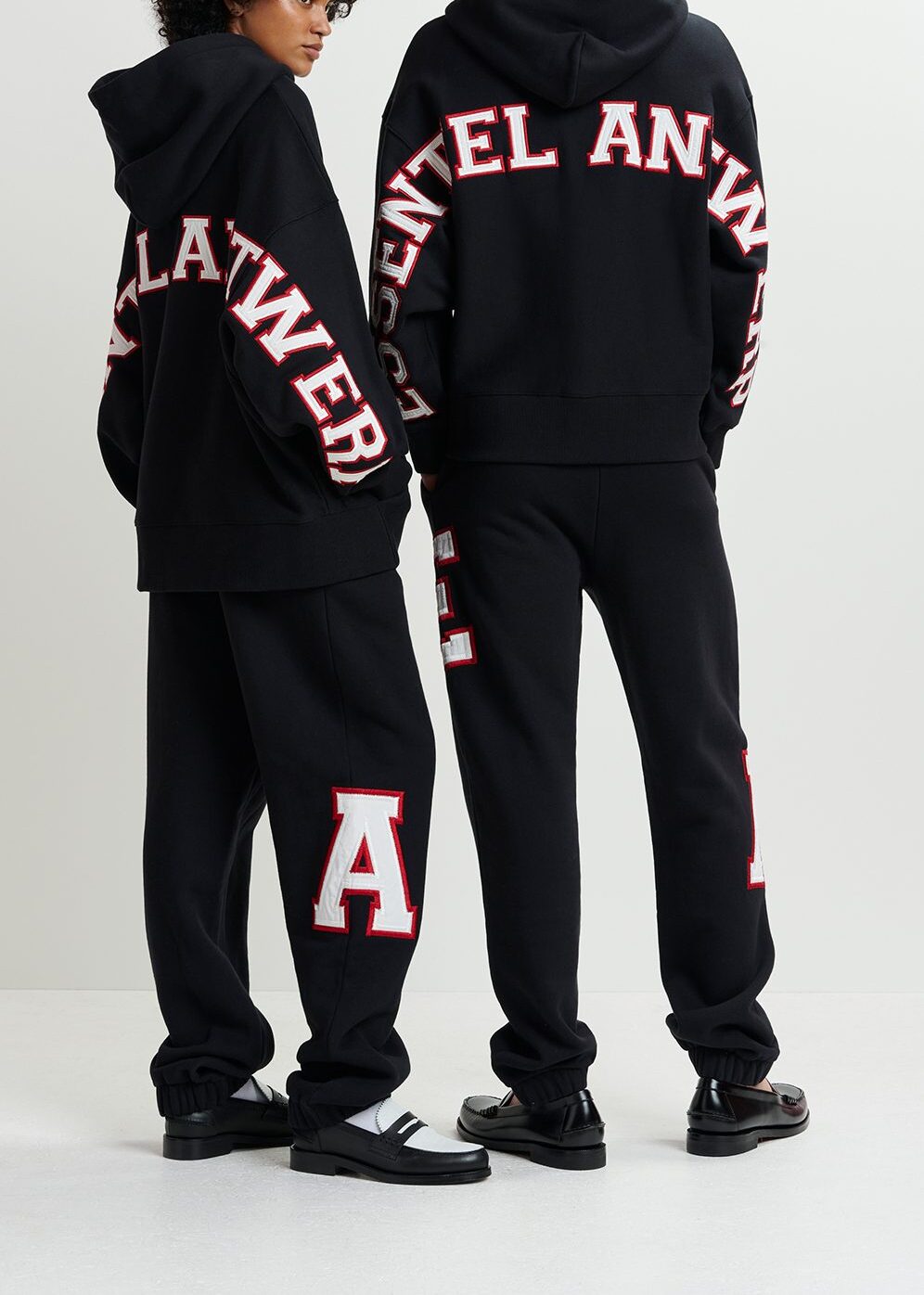 Black cotton hoodie with embroidered patches RE—SSENTIEL | Essentiel second hand