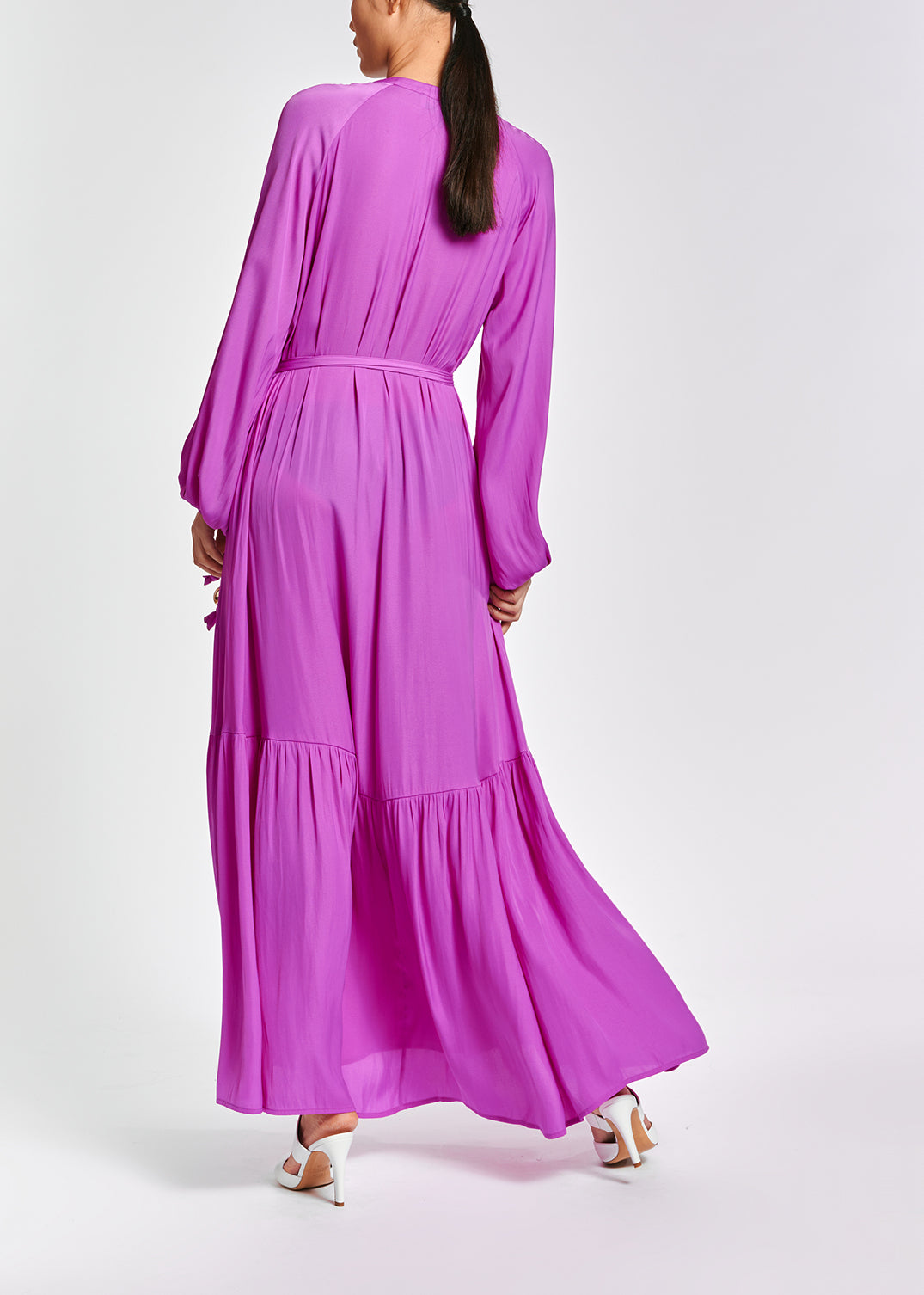 Lilac long-sleeved maxi dress RE—SSENTIEL | Essentiel second hand