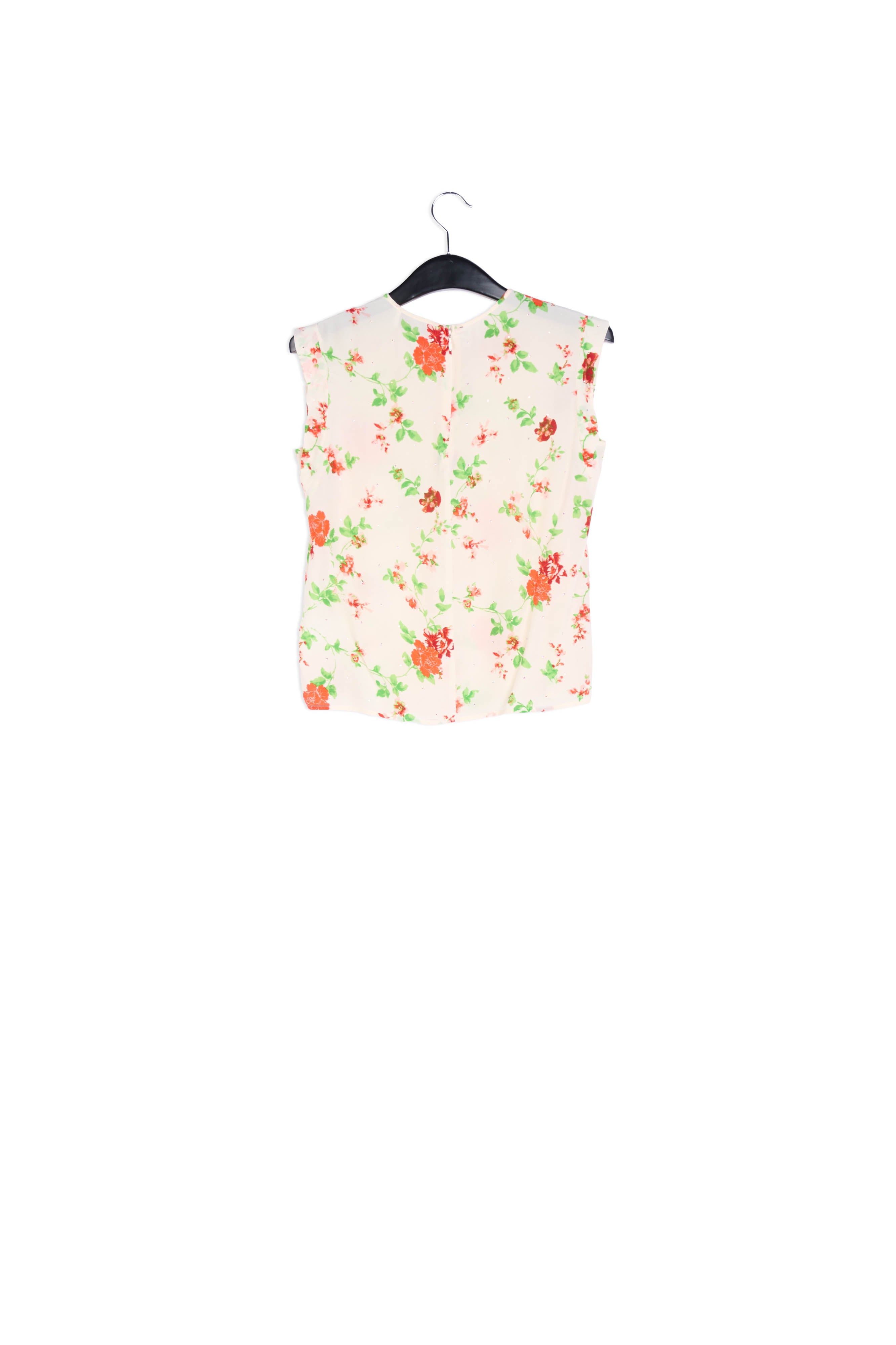 Gebroken witte bloementop met stras RE—SSENTIEL | Essentiel second hand