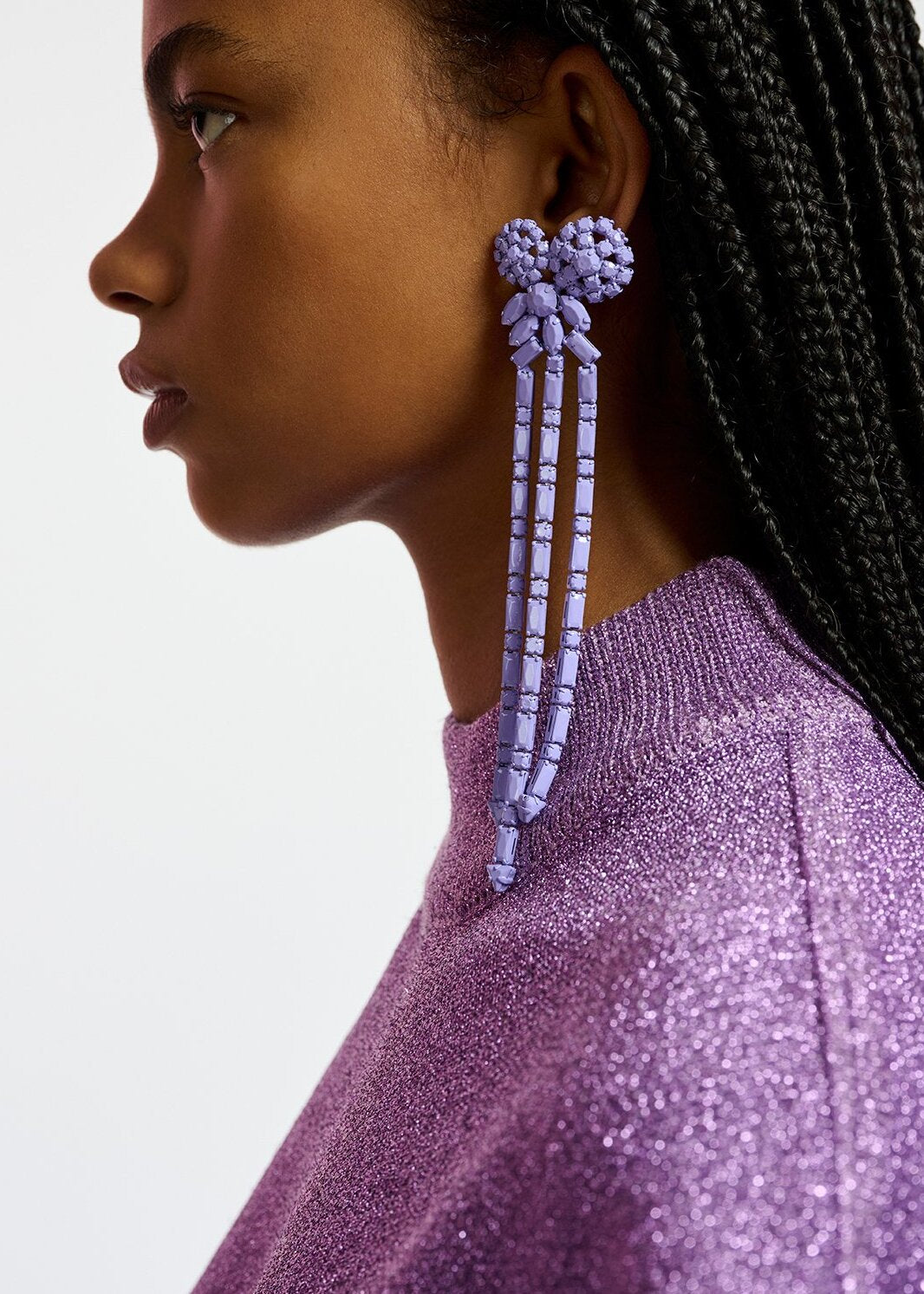 Purple lurex knitted dress RE—SSENTIEL | Essentiel second hand