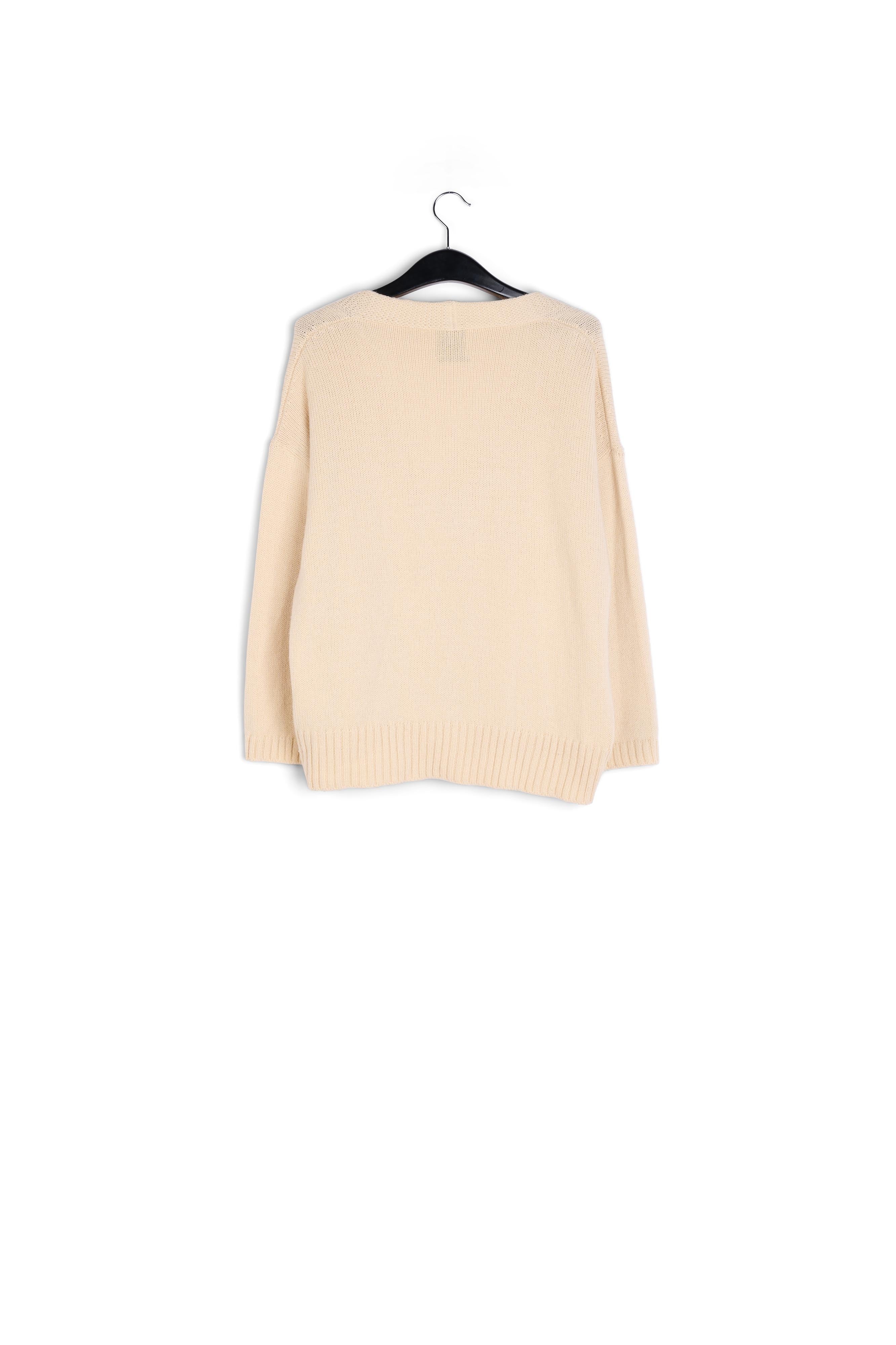 Off-white oversized cardigan with rhinestone buttons RE—SSENTIEL | Essentiel second hand