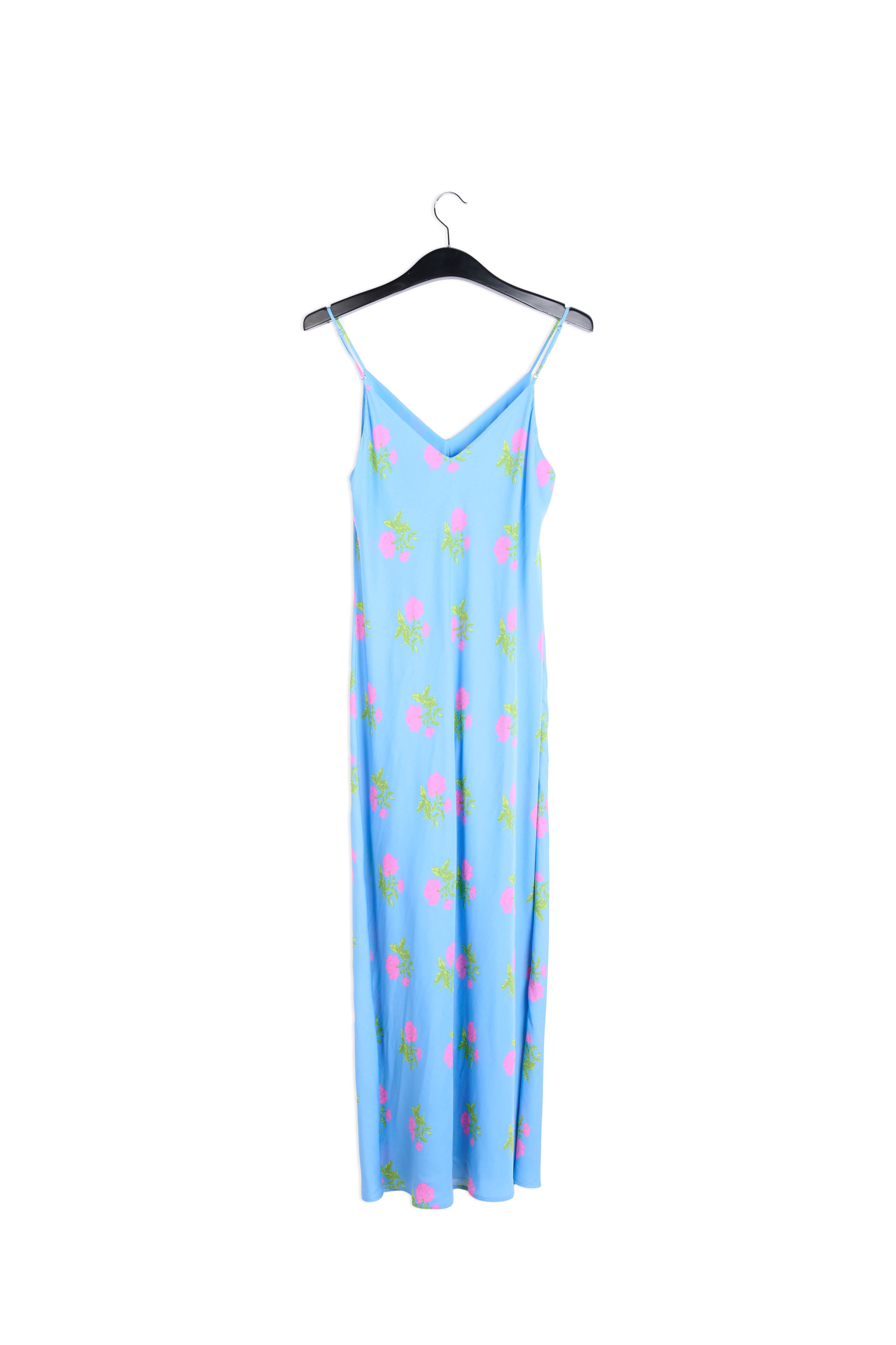 Blue floral print maxi slip dress RE—SSENTIEL | Essentiel second hand