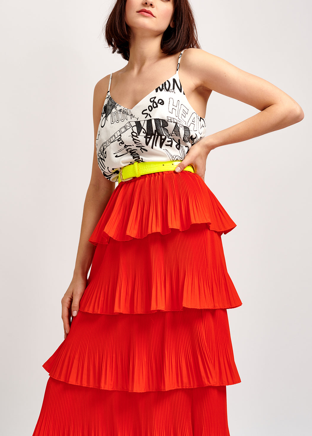 Off-white and black graffiti-print camisole RE—SSENTIEL | Essentiel second hand