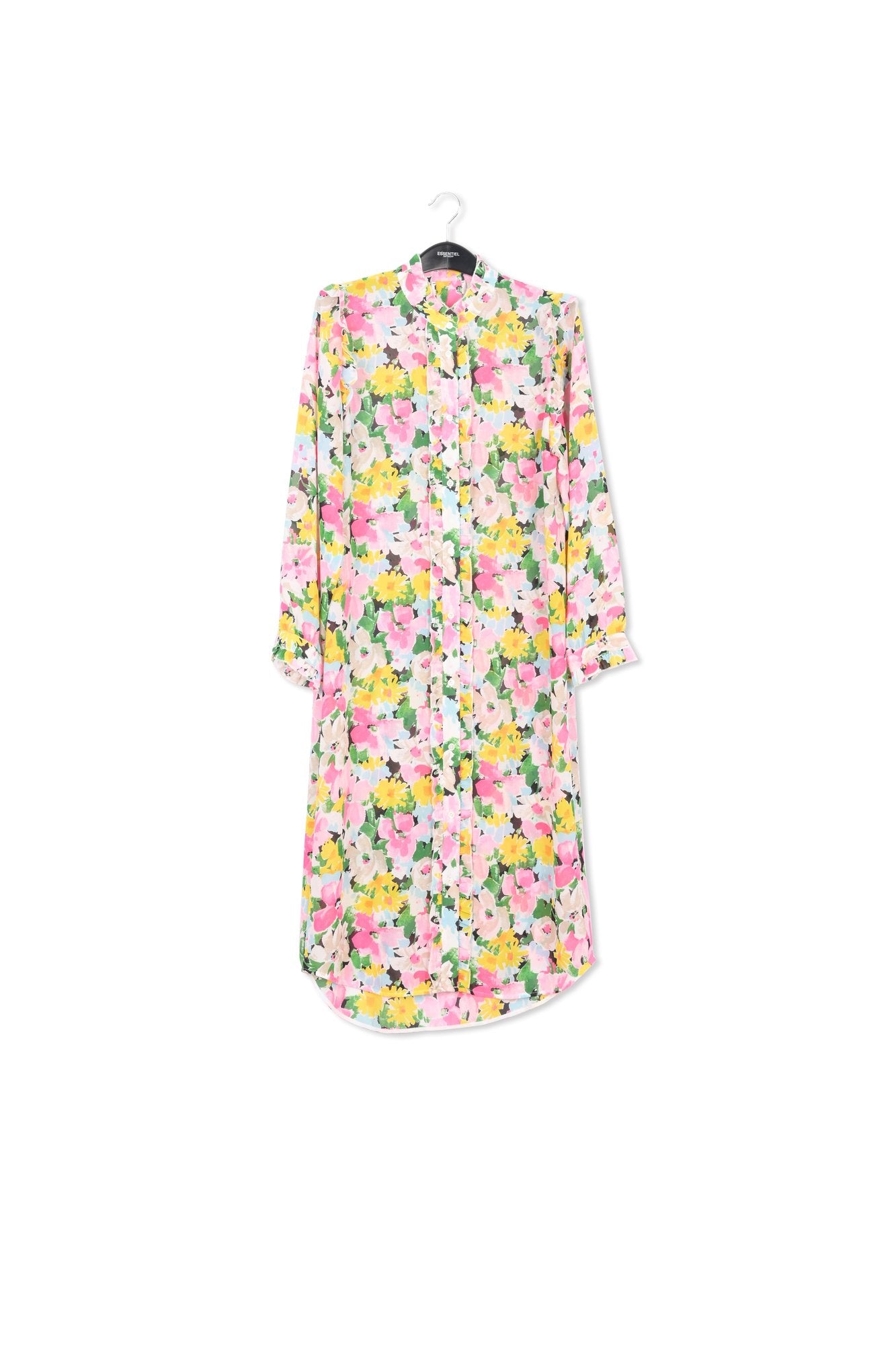Colorful floral ruffle-detailed shirt dress RE—SSENTIEL | Essentiel second hand