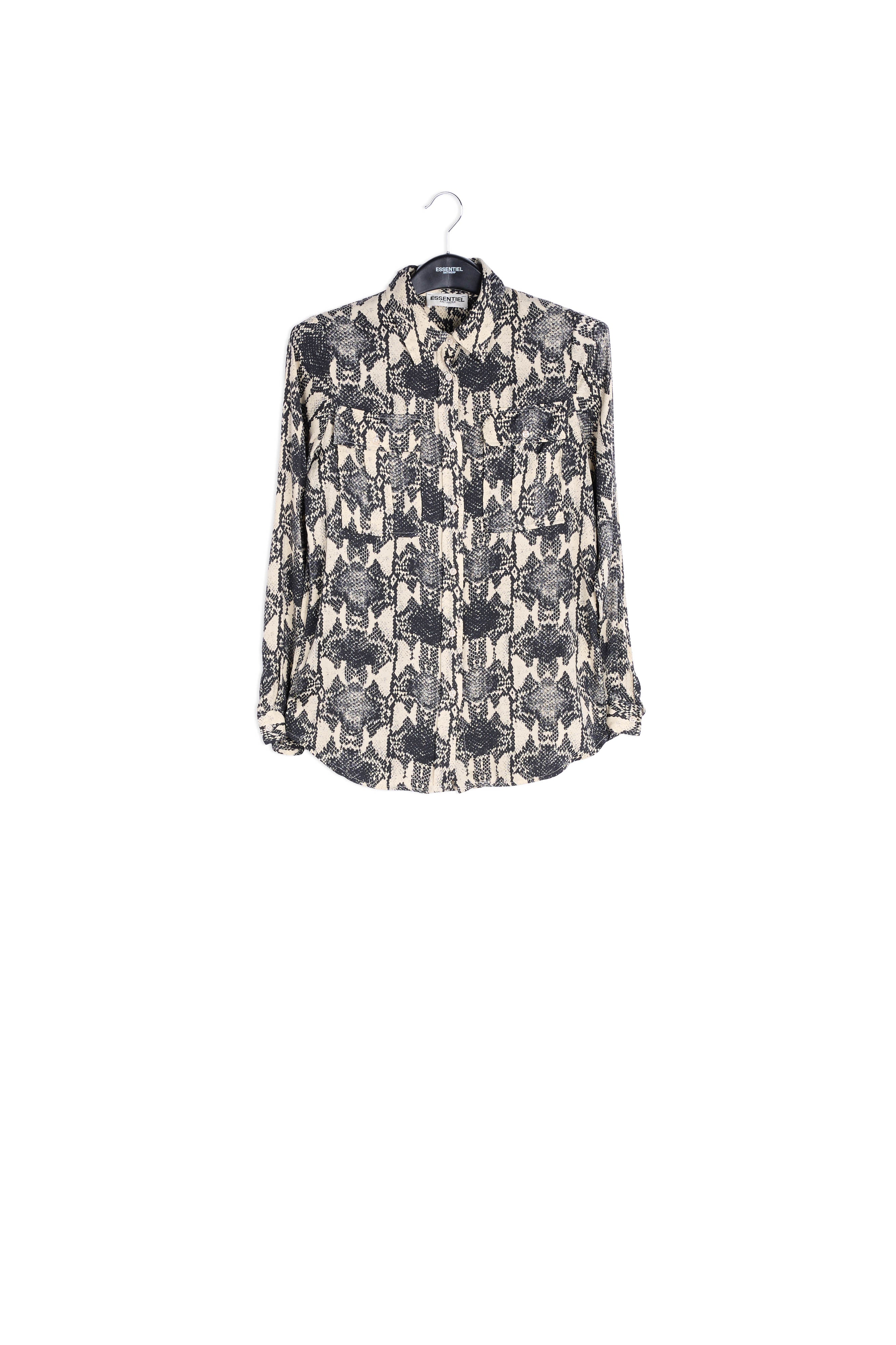 Chemise blanc cassé à imprimé serpent RE—SSENTIEL | Essentiel second hand