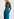Blue and dark green leaf-print turtleneck top Faume - seconde main