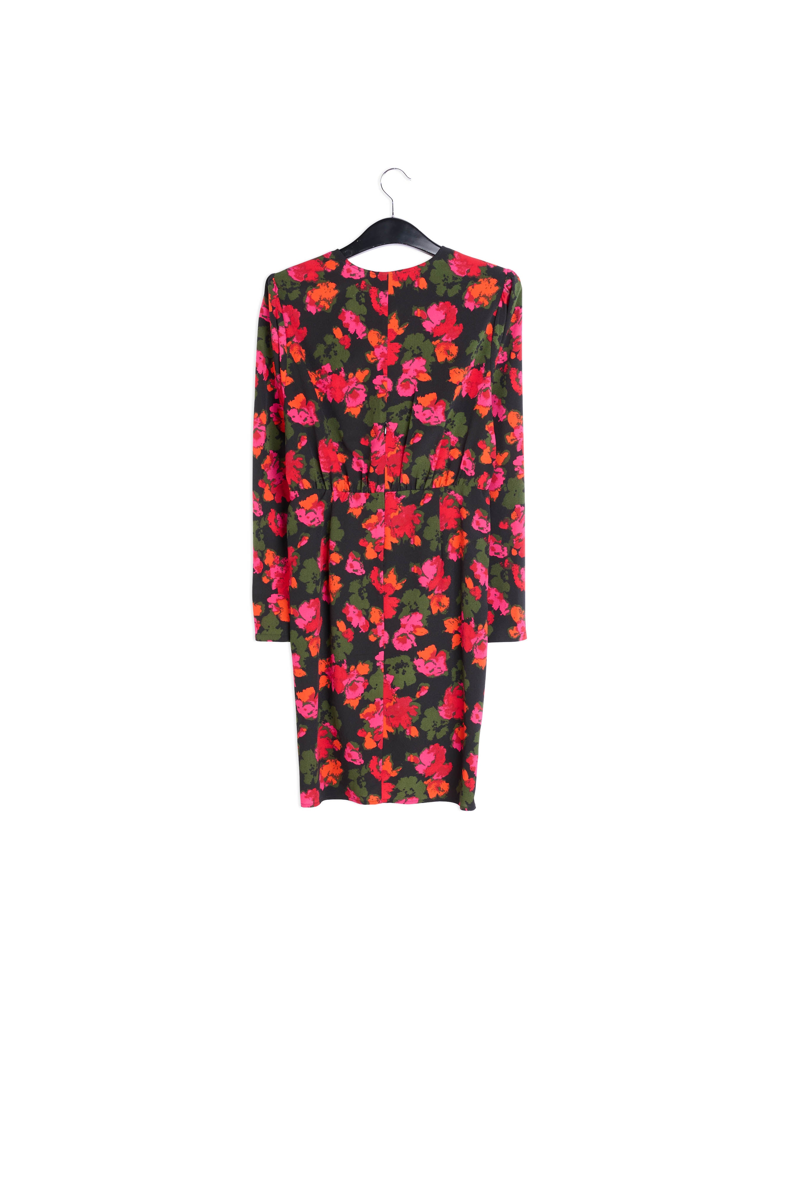Black and red wrap effect midi dress RE—SSENTIEL | Essentiel second hand