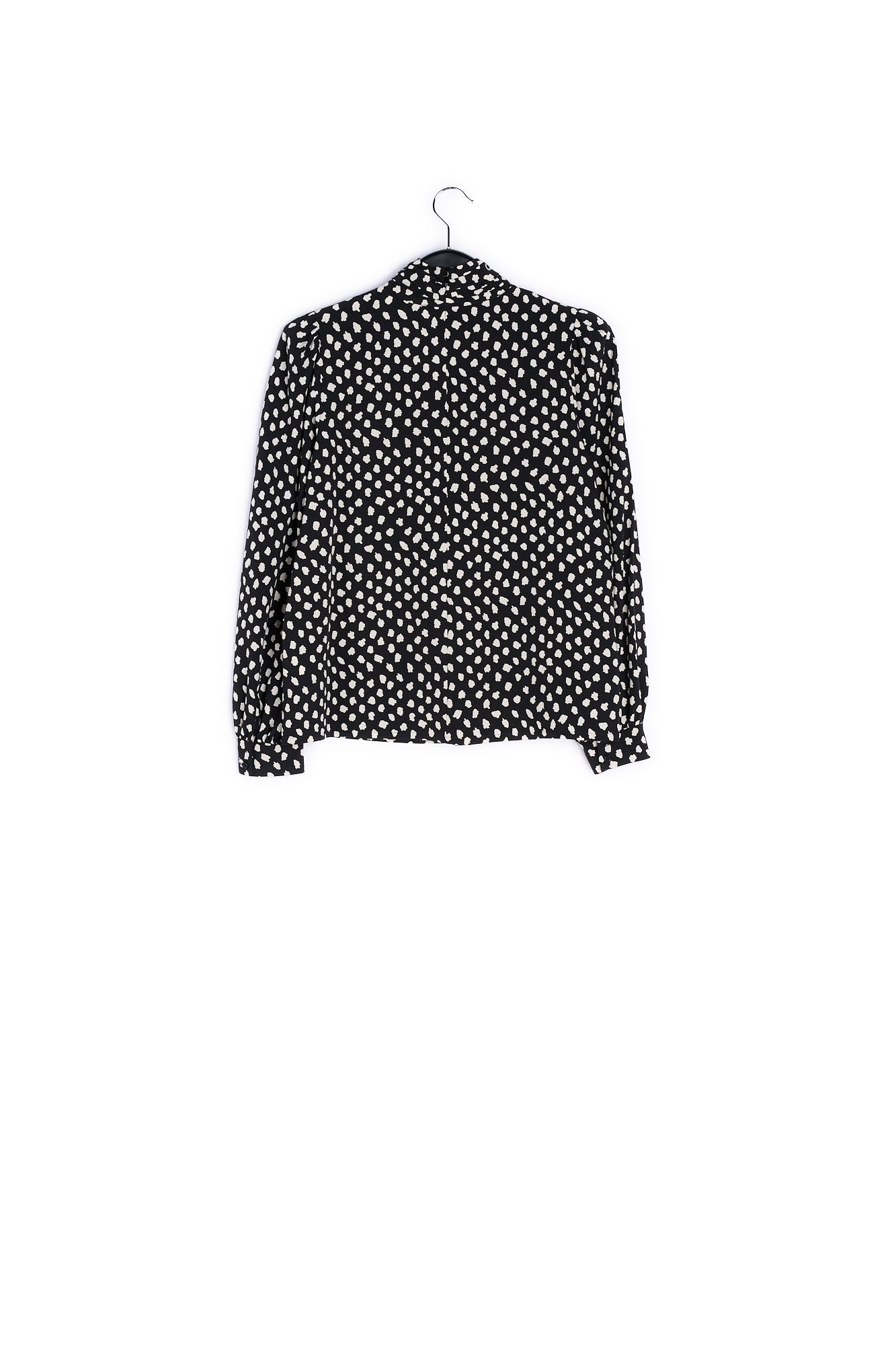 Black polka dot turtleneck top RE—SSENTIEL | Essentiel second hand