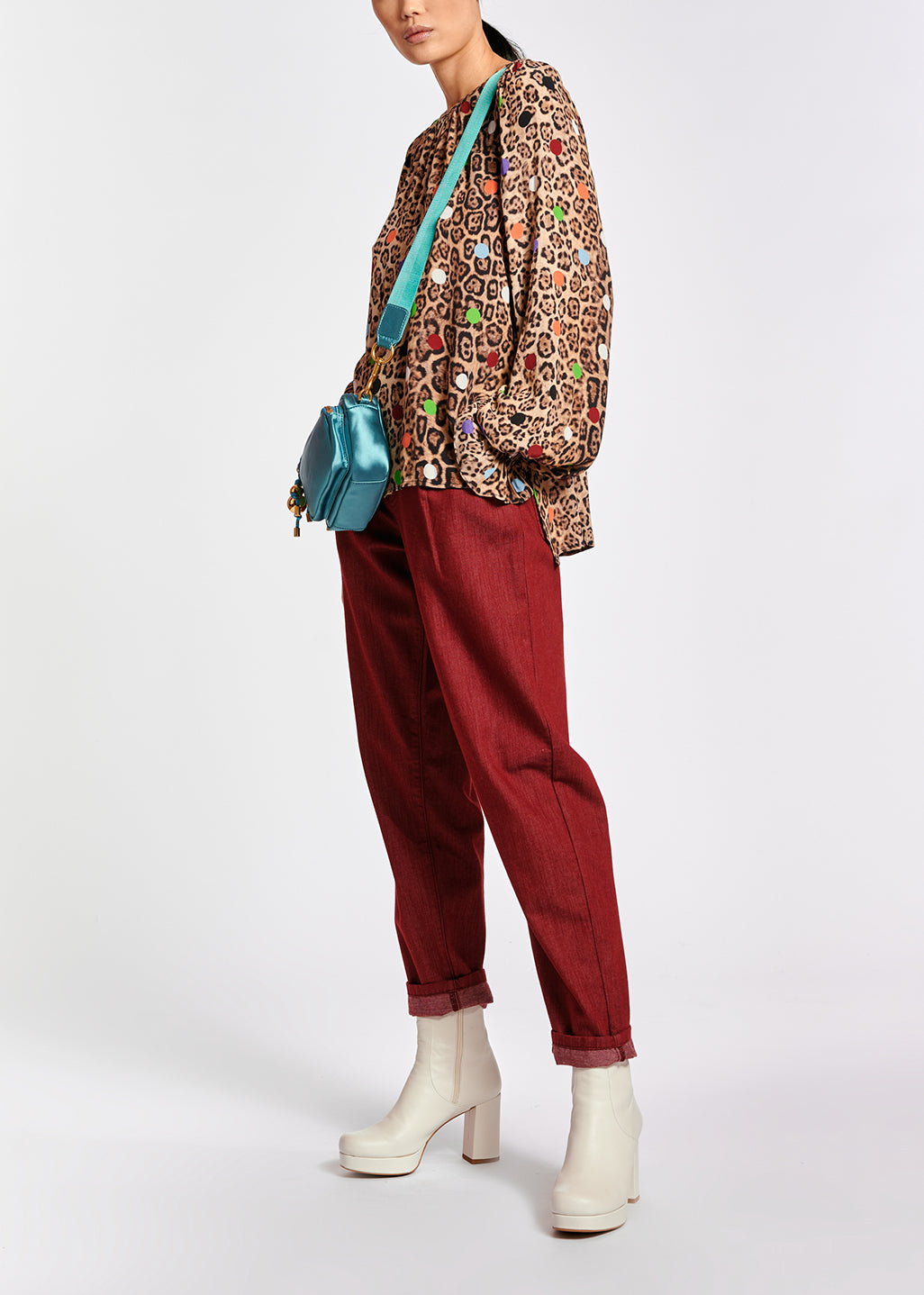 Leopard print and dots loose-fit top RE—SSENTIEL | Essentiel second hand