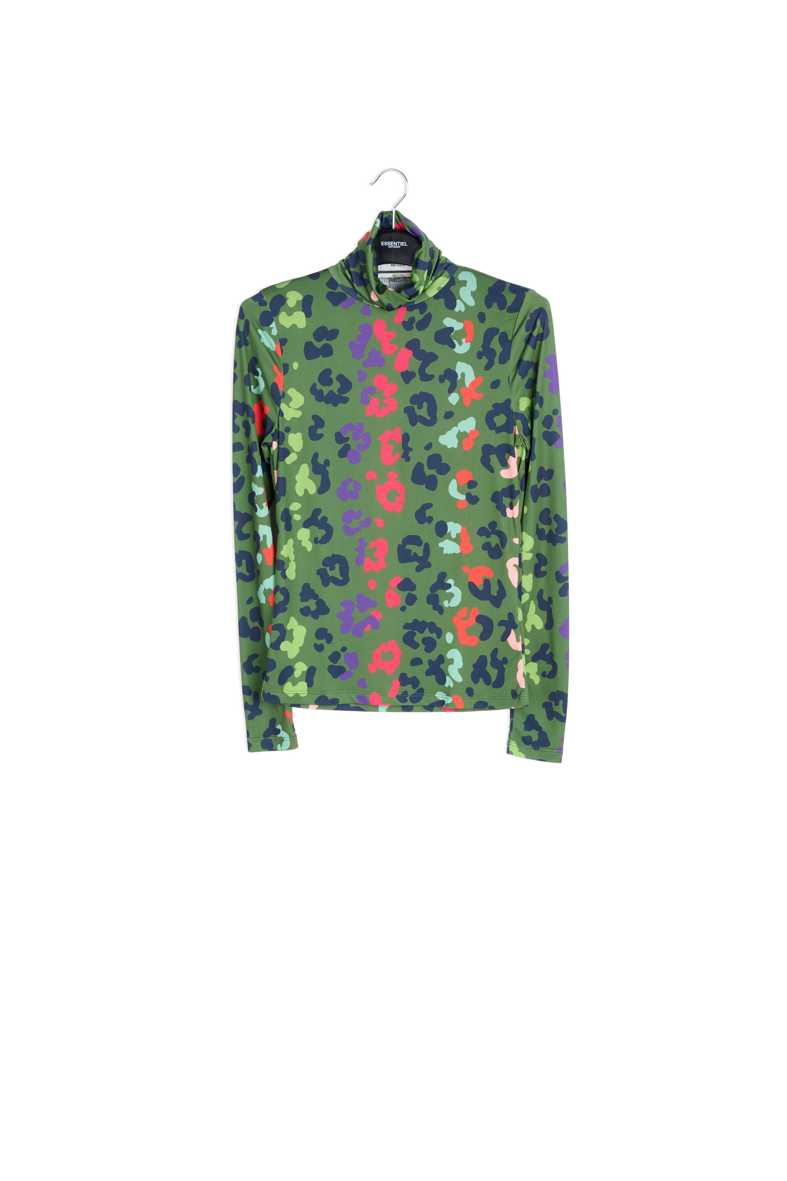 Blue and green fitted turtleneck RE—SSENTIEL | Essentiel second hand