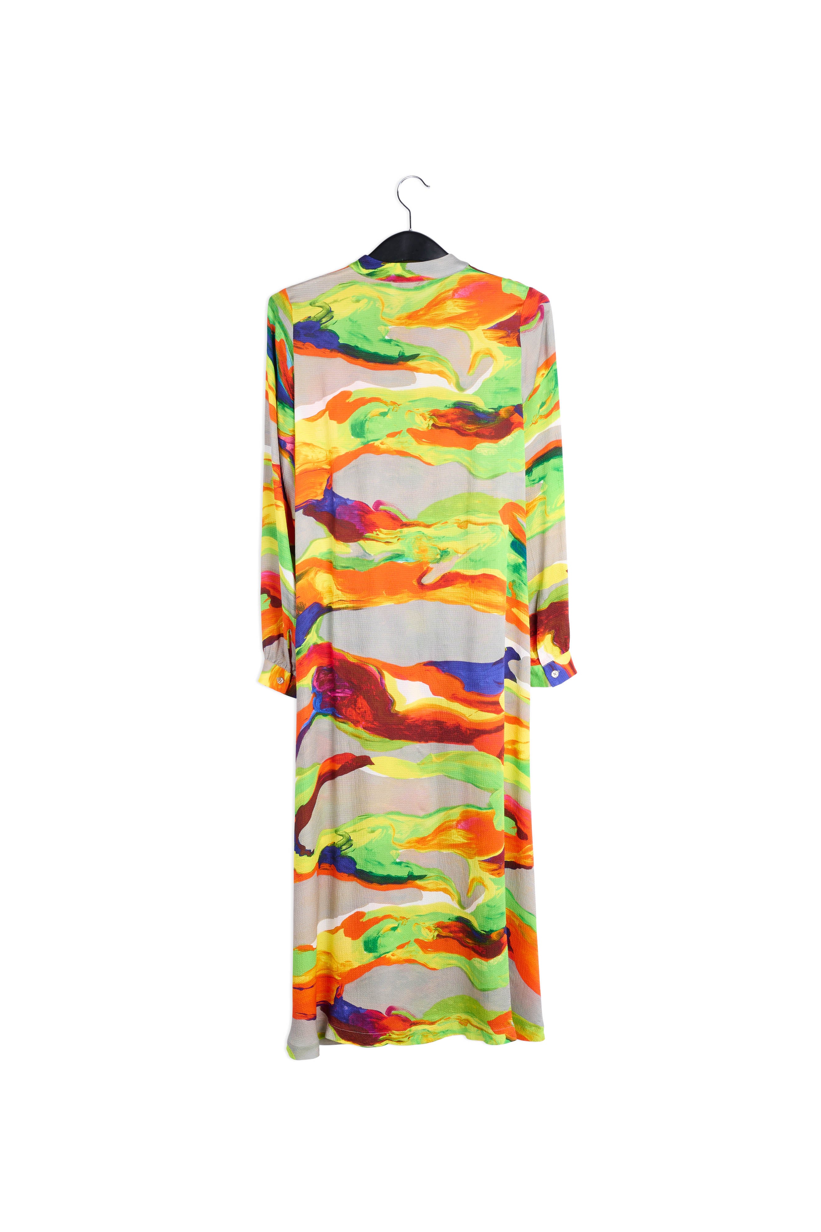 Kleurrijke midi-hemdjurk met verfstrepen RE—SSENTIEL | Essentiel second hand