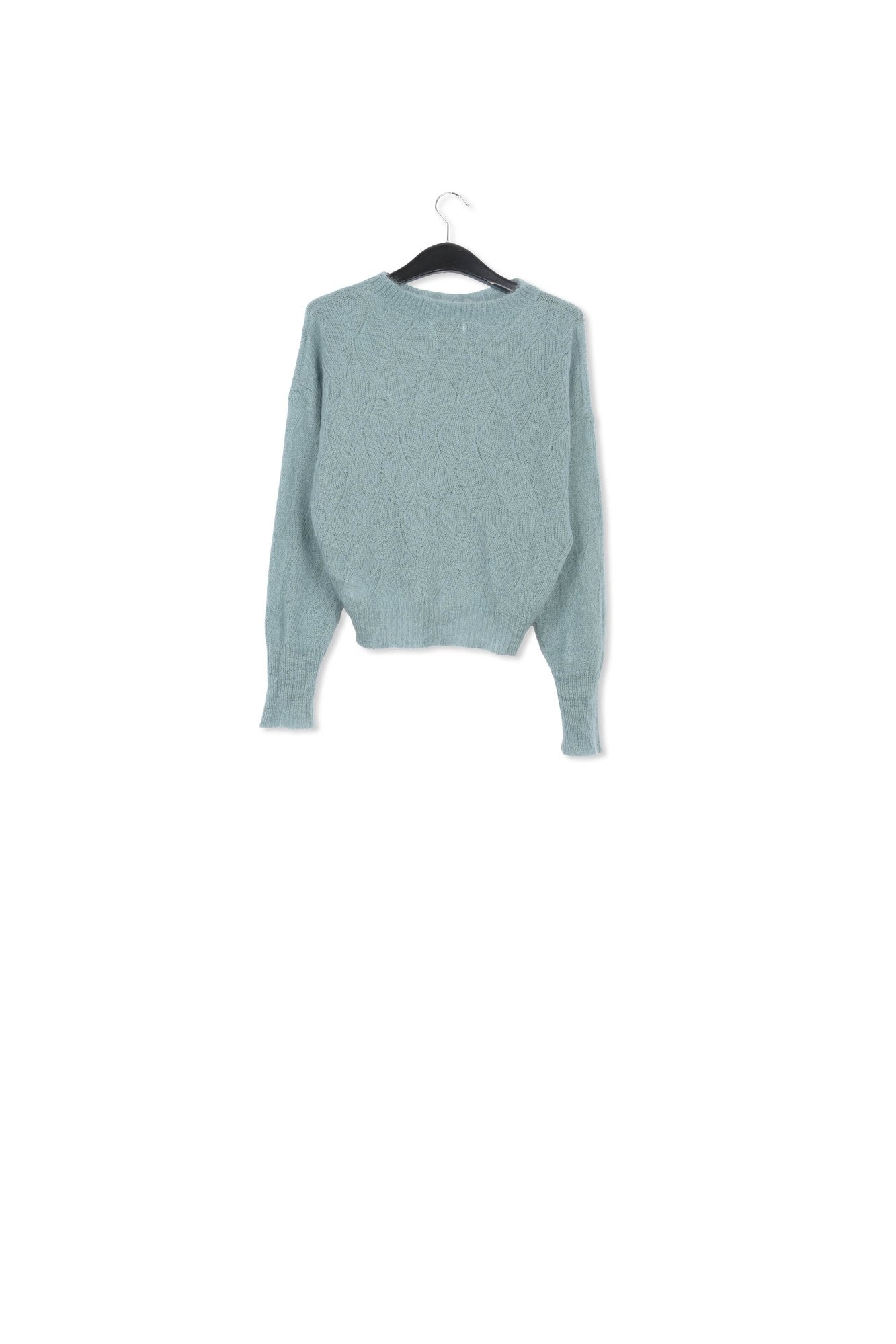 Blue ajour-knitted mohair sweater RE—SSENTIEL | Essentiel second hand