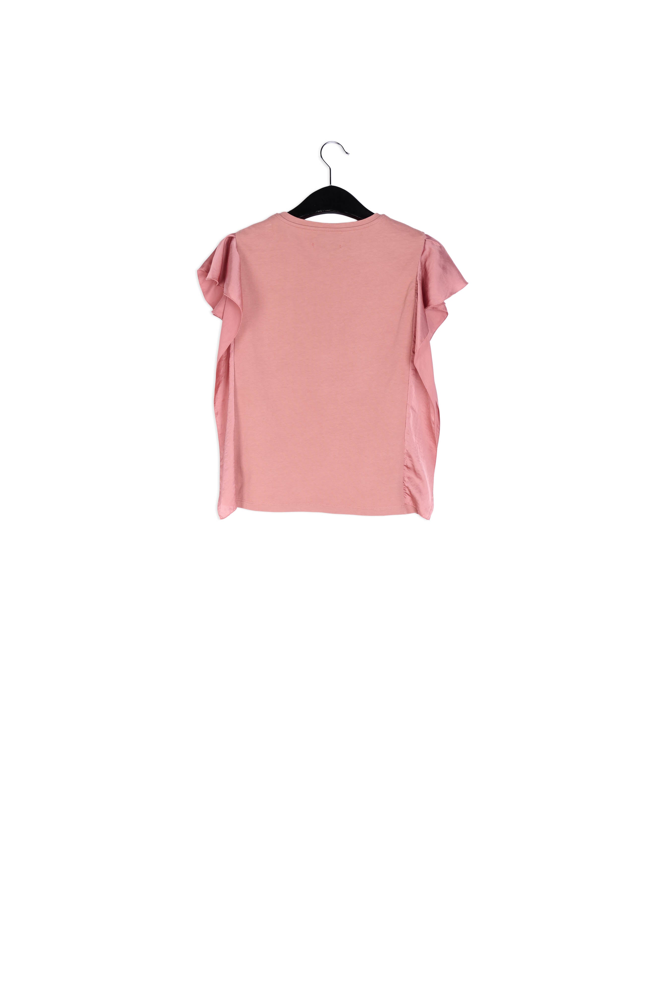 Lila katoen-jersey T-shirt met satijnen mouwen RE—SSENTIEL | Essentiel second hand