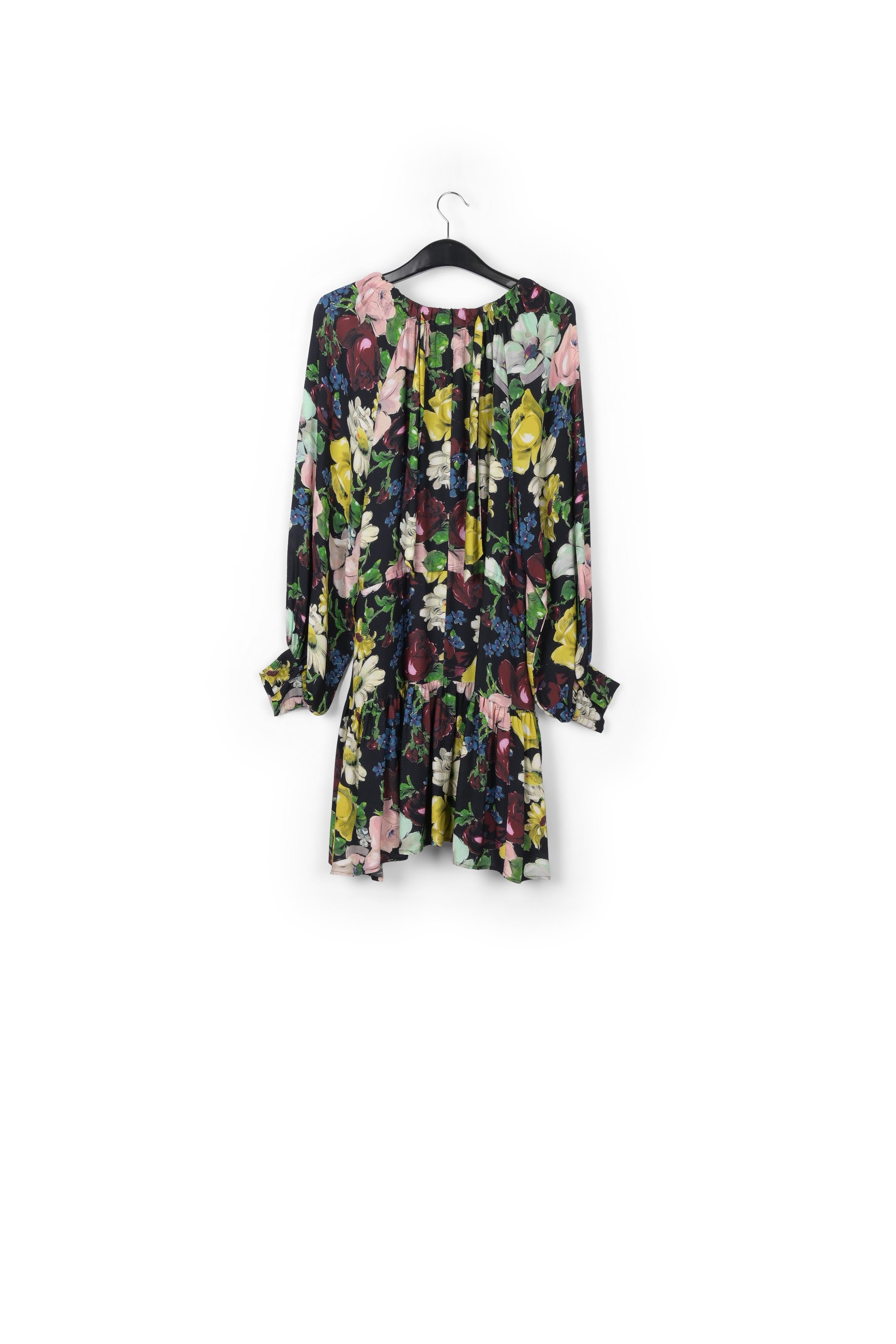 Mini robe à fleurs noire, blanche et jaune RE—SSENTIEL | Essentiel second hand