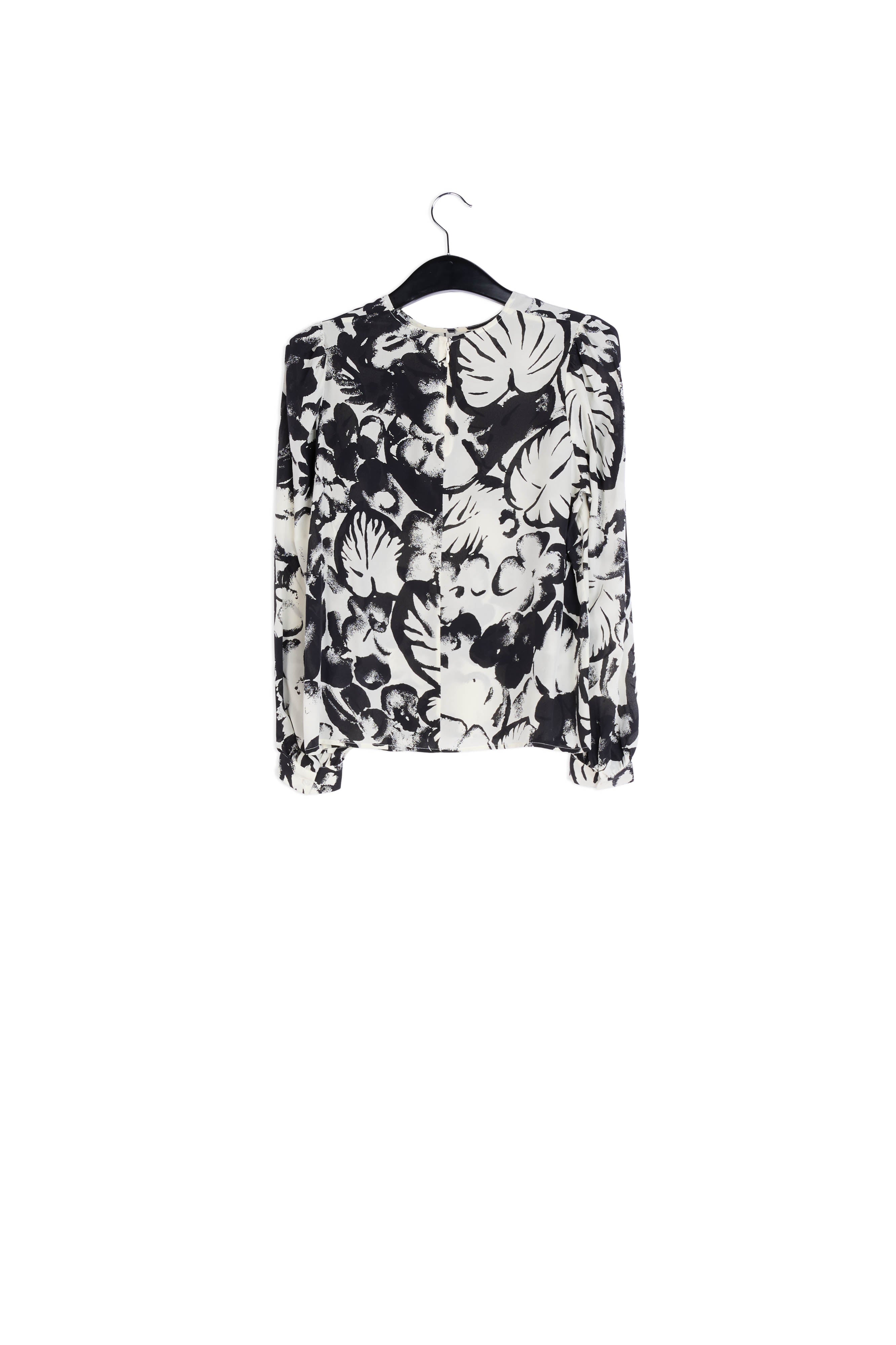 Off-white botanical-print silk blouse RE—SSENTIEL | Essentiel second hand