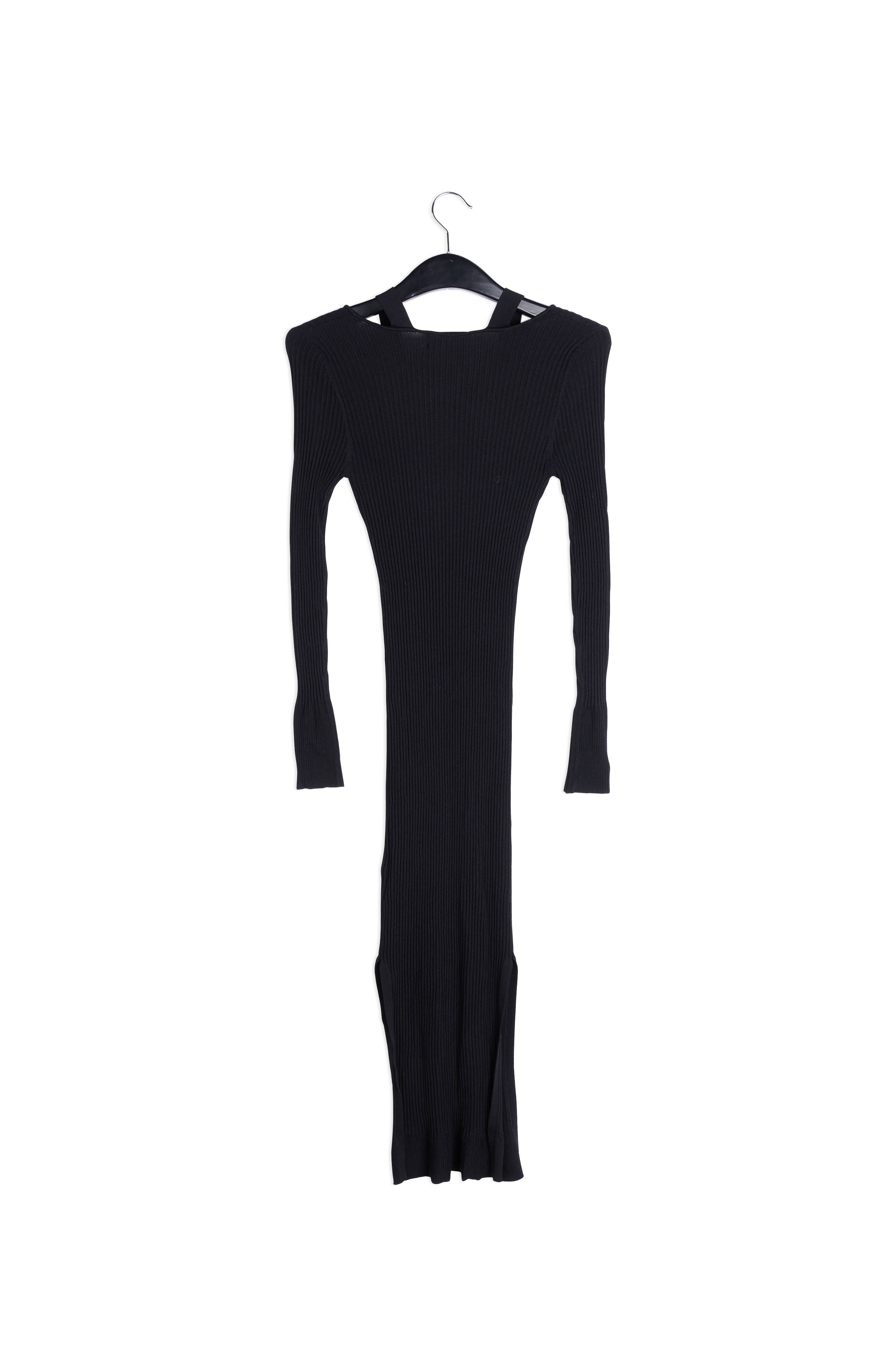 Black midi-length knit dress RE—SSENTIEL | Essentiel second hand