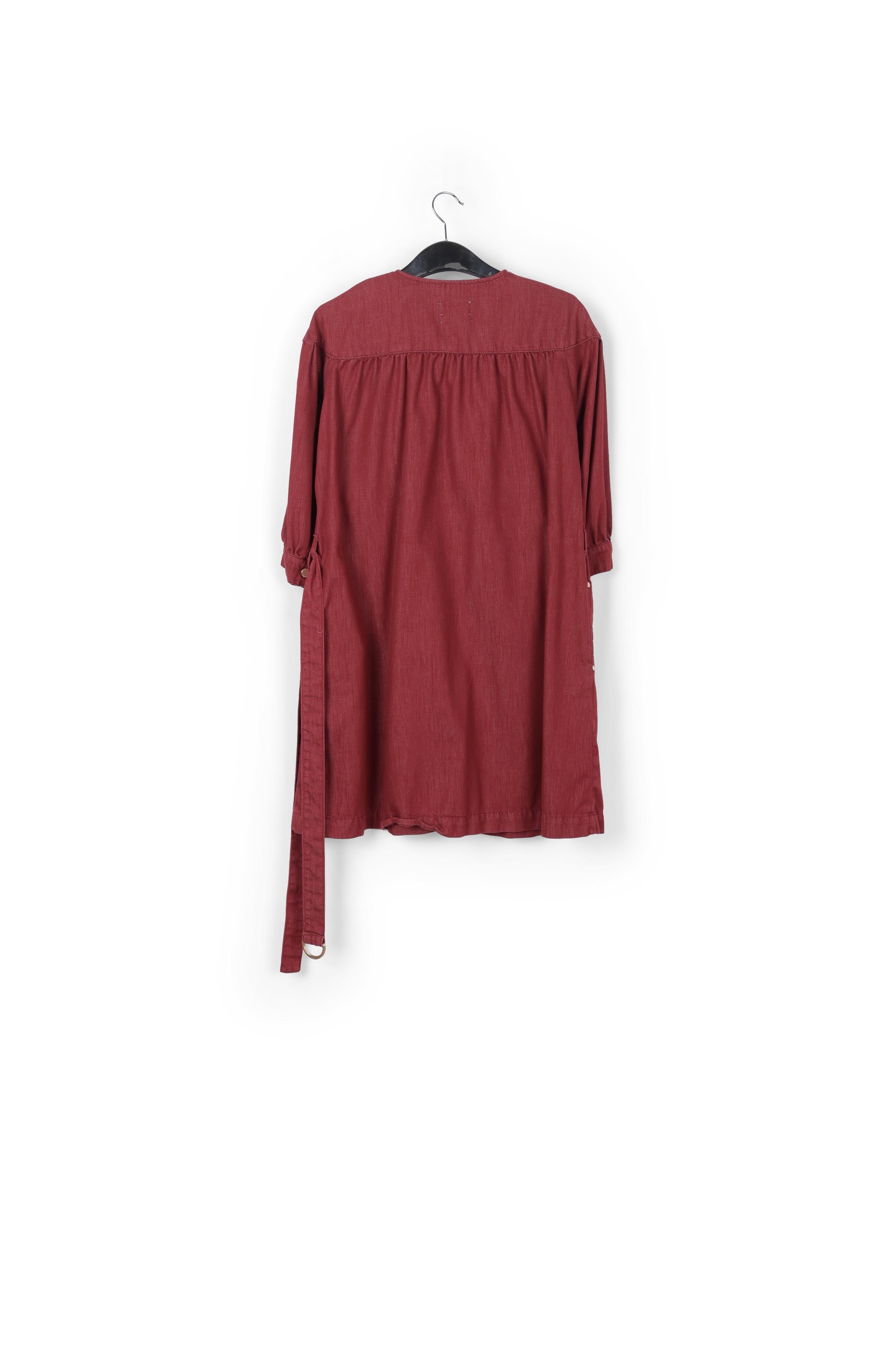 Burgundy denim mini dress RE—SSENTIEL | Essentiel second hand