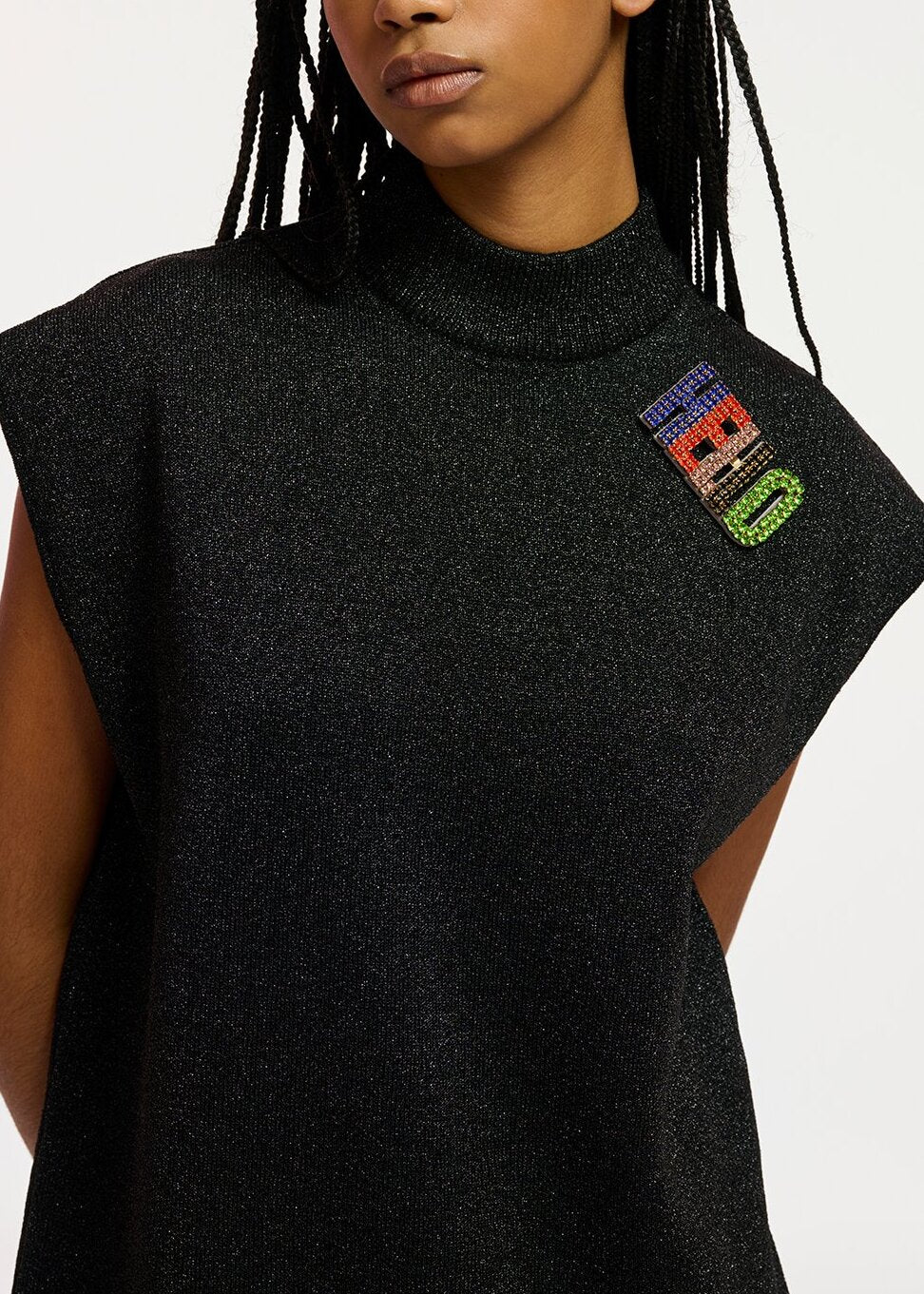 Black lurex knitted dress RE—SSENTIEL | Essentiel second hand