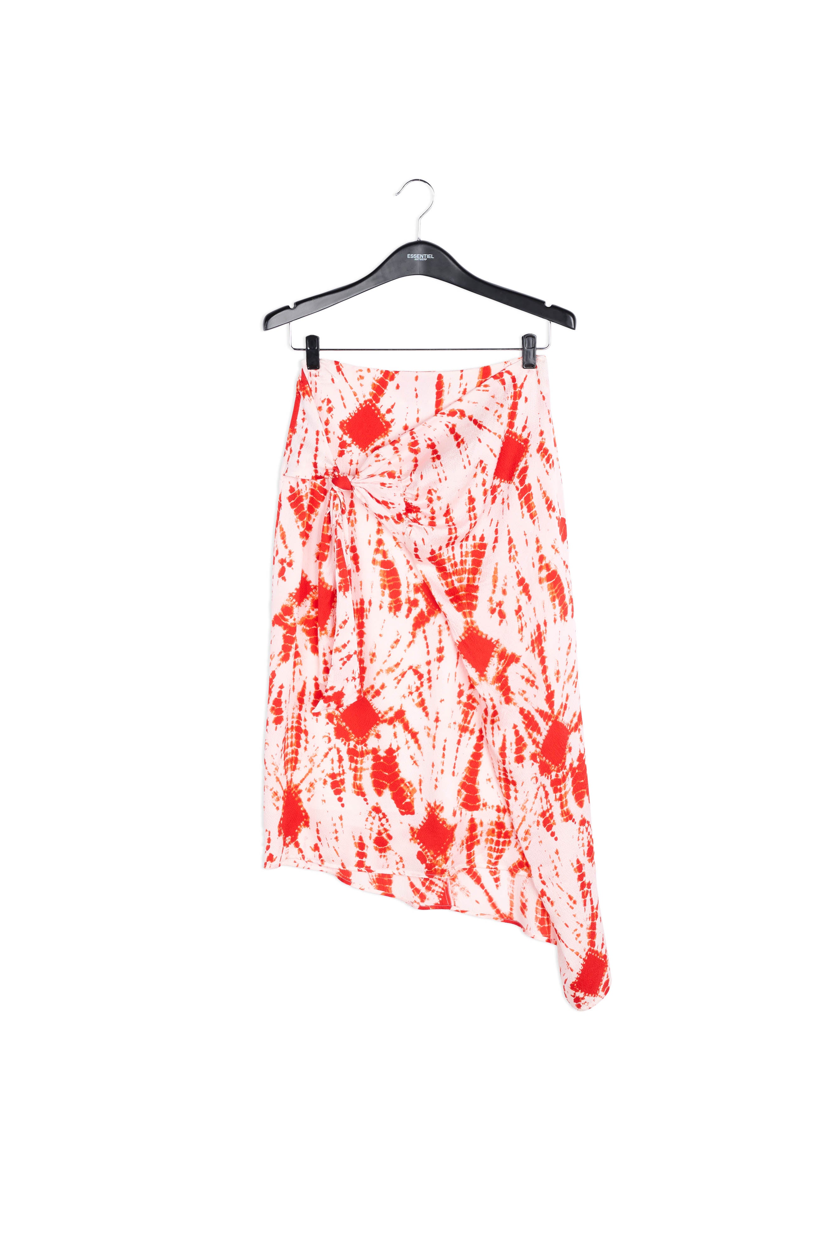 Jupe midi en soie tie-dye blanc cassé et bleu foncé RE—SSENTIEL | Essentiel second hand