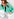 Turquoise ribbed open cardigan with accentuated trims Faume - seconde main