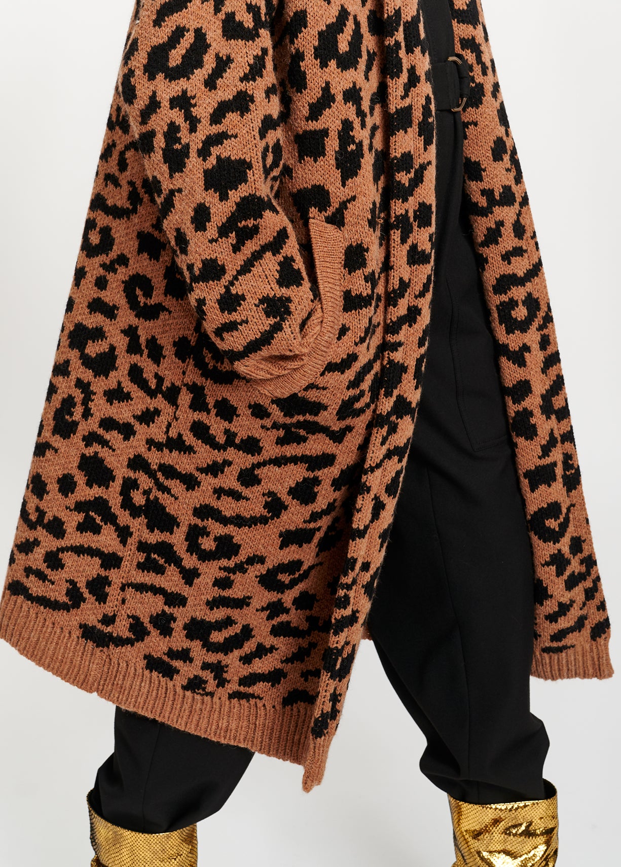 Leopard jacquard coat RE—SSENTIEL | Essentiel second hand